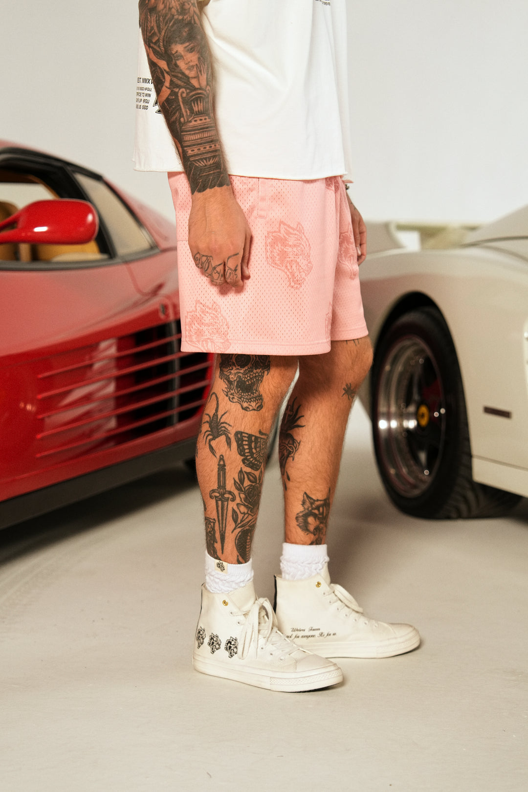 Club Monogram Mesh Shorts in Cherry Blossom