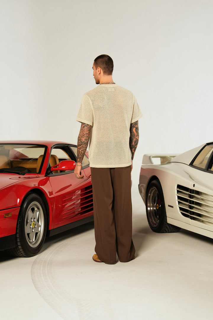 Wolves Only Us Satva Knit S/S V2 Shirt in Marled Cream