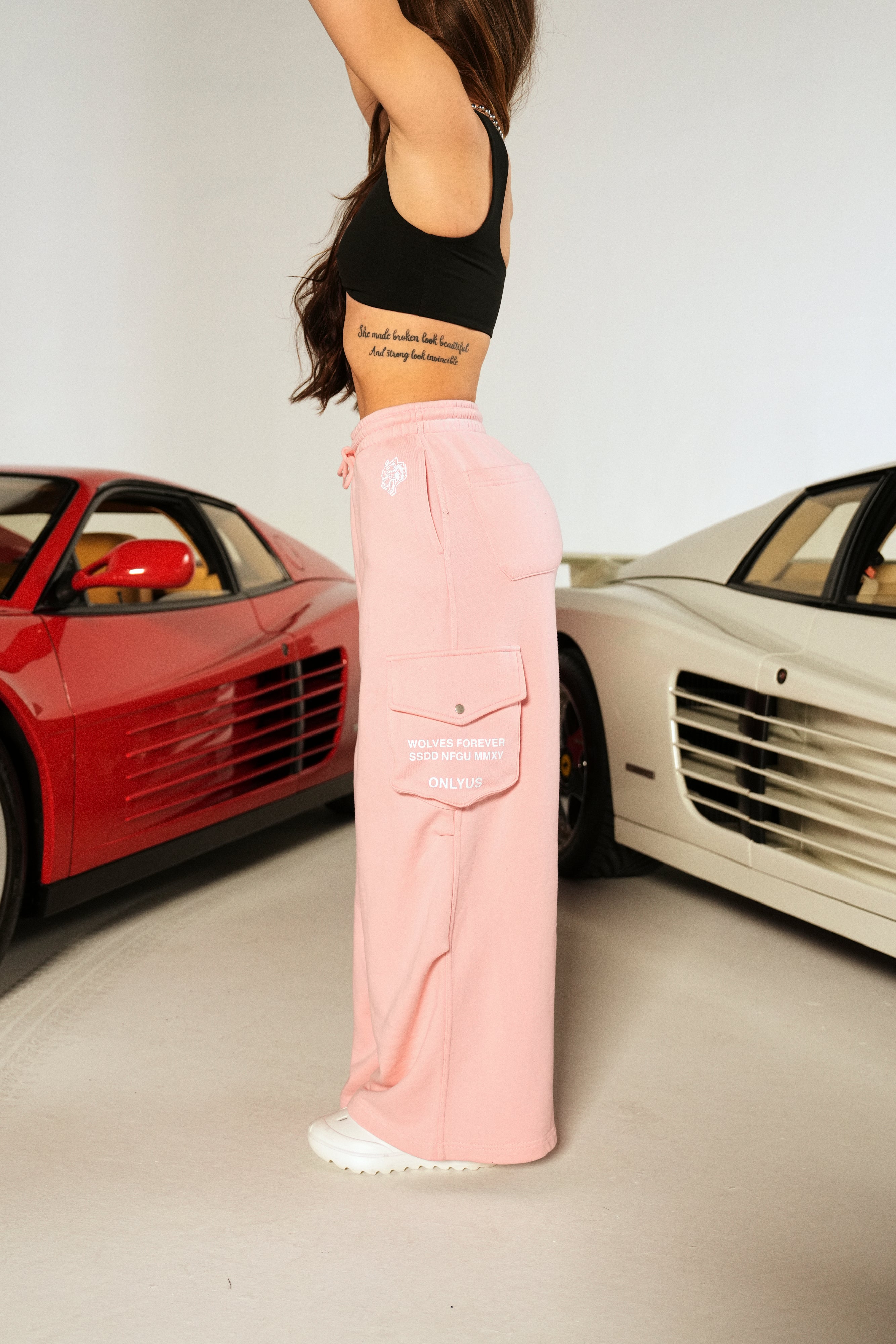 ★SCULPTOR★ Trunk Layered Sweat Pants Fuchsia SC23A479NMPK Dual Wolf Mia Cargo Sweat Pants in Cherry Blossom – DarcSport