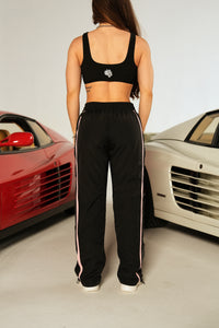 SSDDNFGU Remind Track Pants in Black/Cherry Blossom