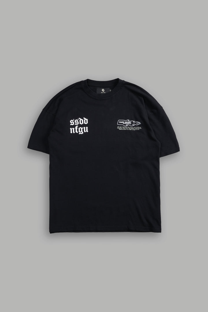 Three Wolves "Premium" Oversized Tee in Black