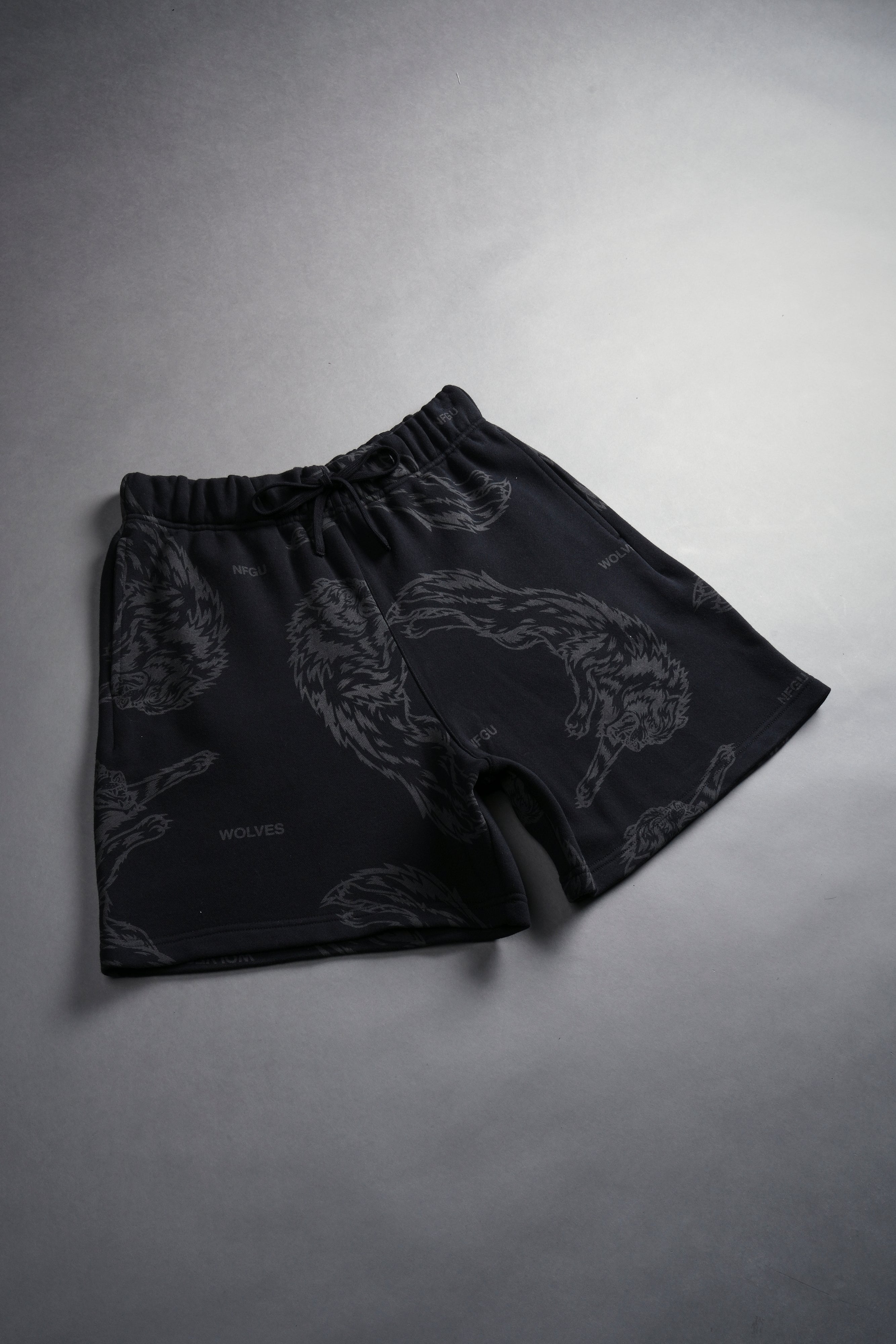 Leap Of Faith Oversized Post Lounge Sweat Shorts in Black