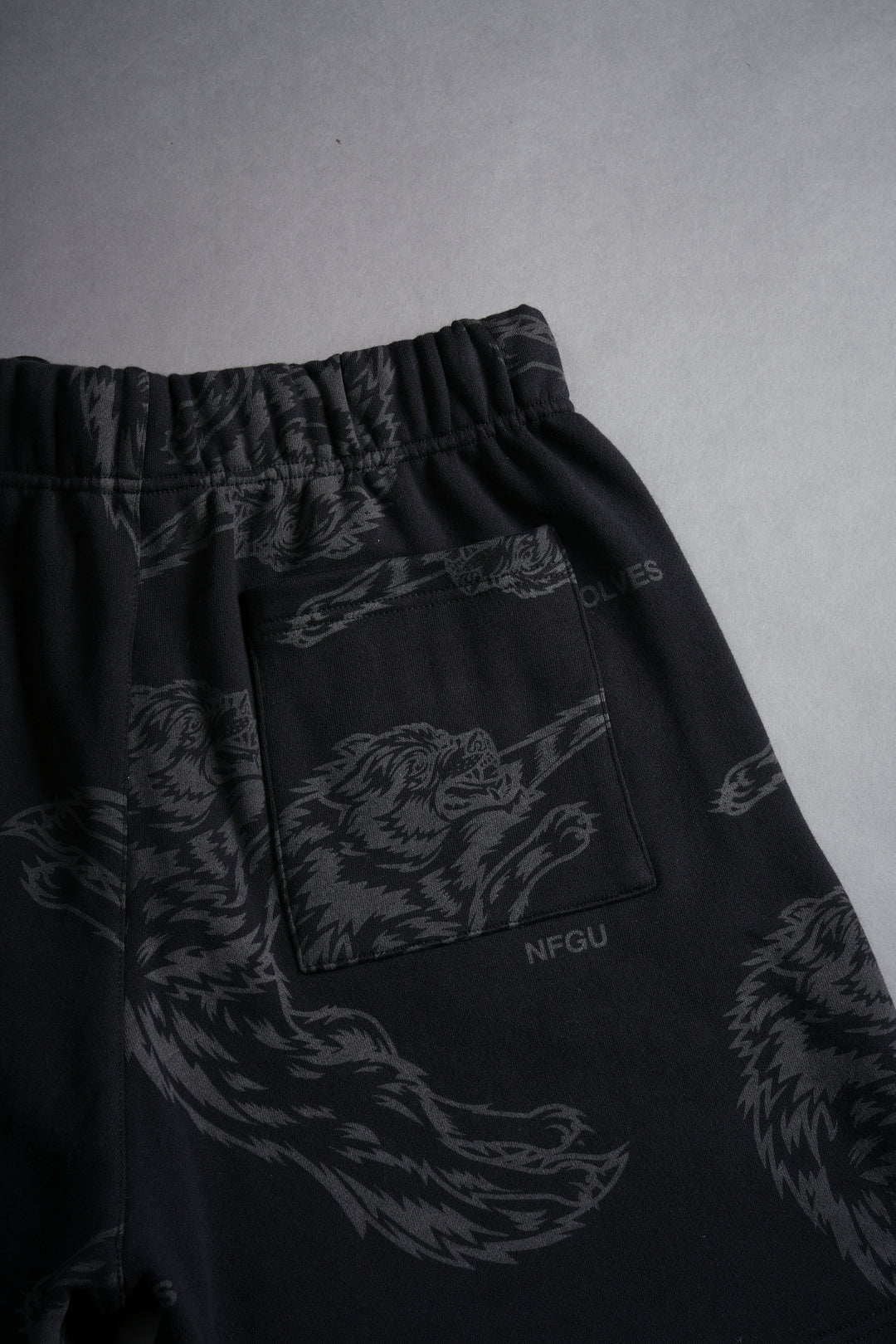 Leap Of Faith Oversized Post Lounge Sweat Shorts in Black
