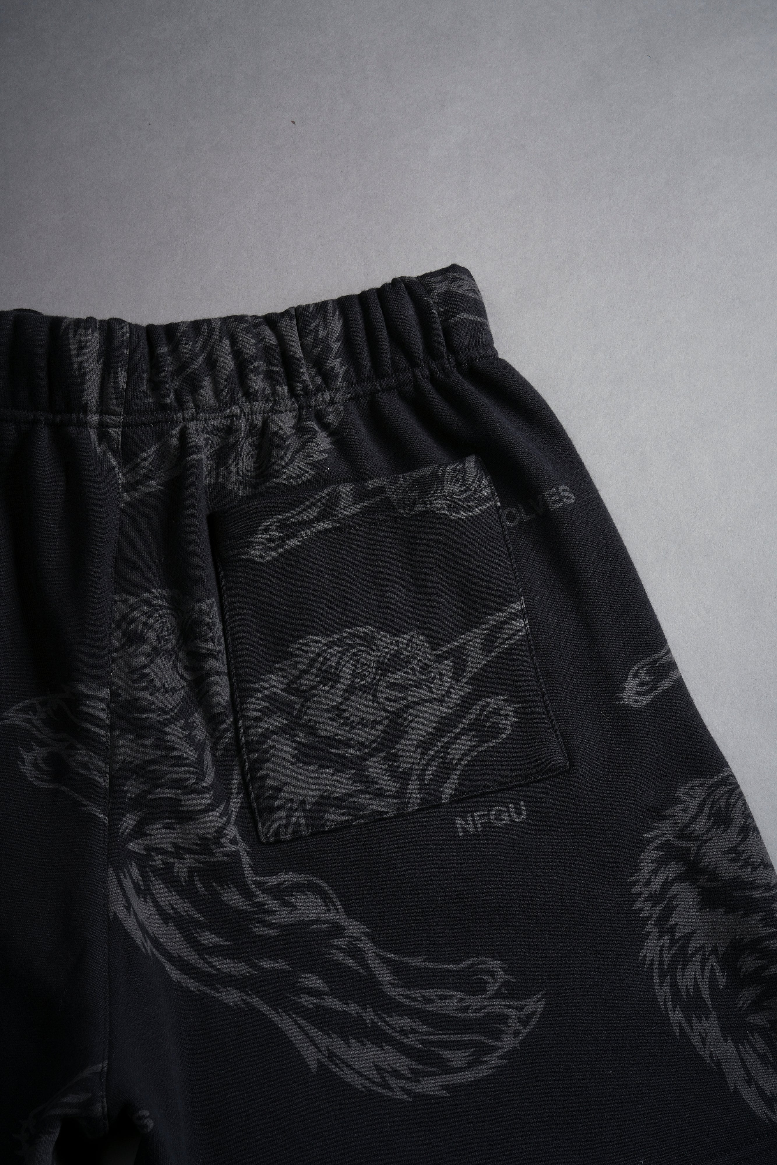 Leap Of Faith Oversized Post Lounge Sweat Shorts in Black