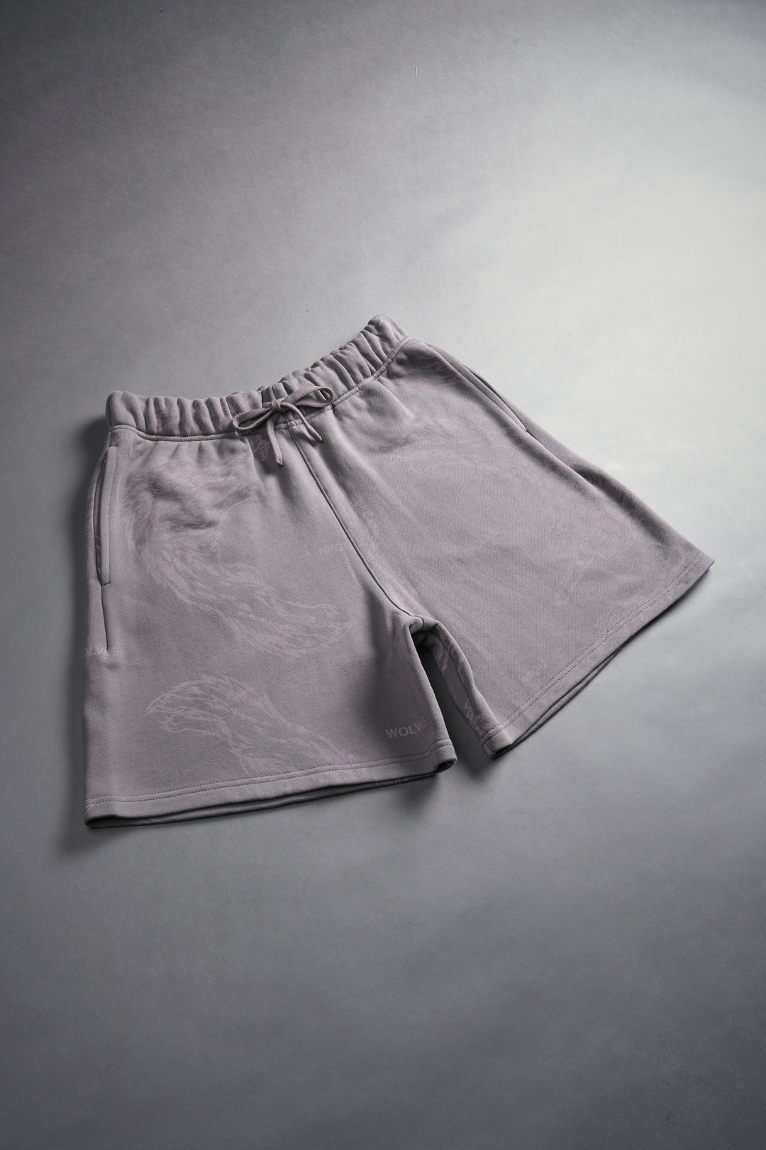 Leap Of Faith Oversized Post Lounge Sweat Shorts in Pale Gray