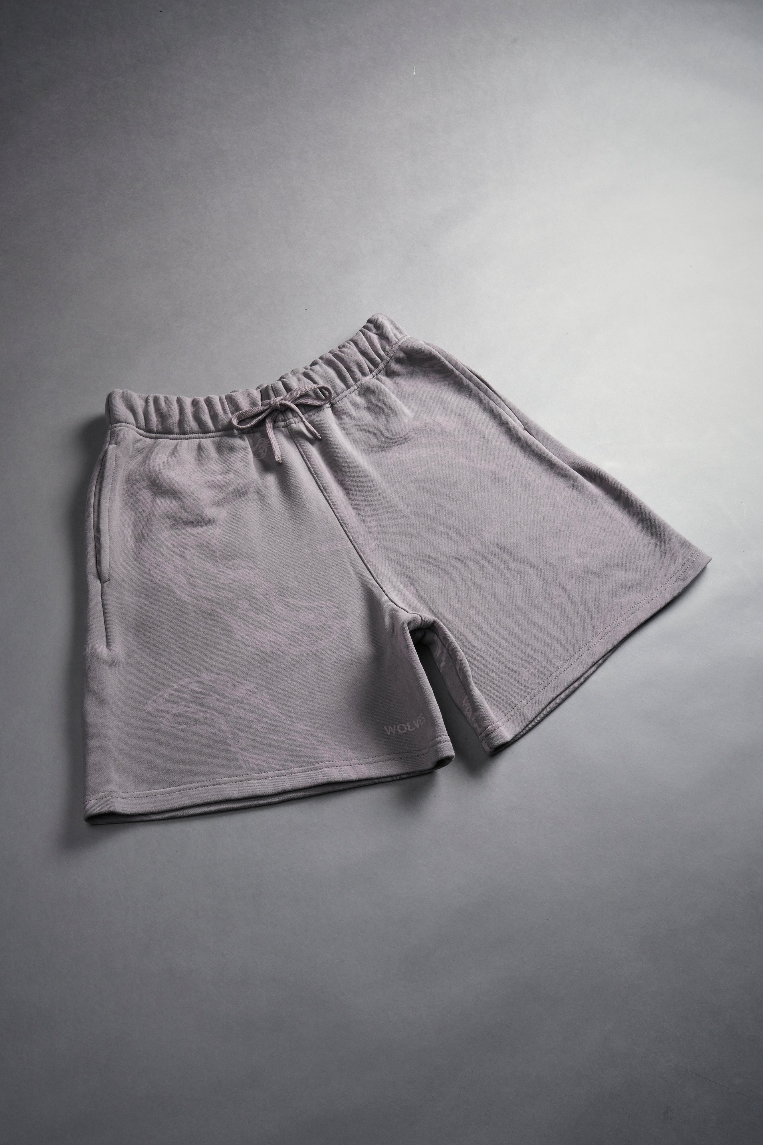Leap Of Faith Oversized Post Lounge Sweat Shorts in Pale Gray