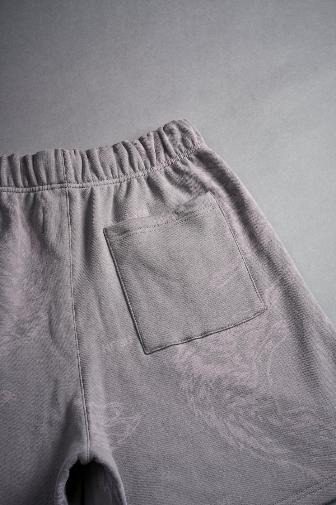 Leap Of Faith Oversized Post Lounge Sweat Shorts in Pale Gray