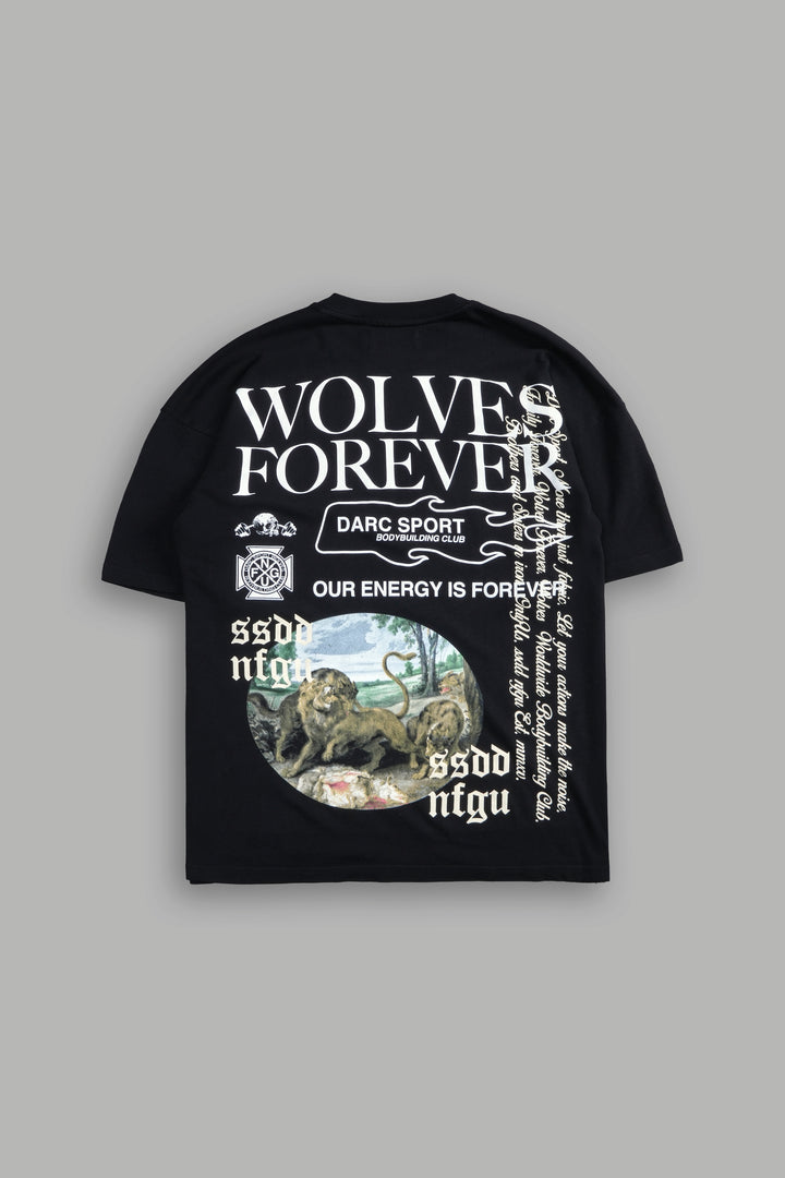 Three Wolves "Premium" Oversized Tee in Black
