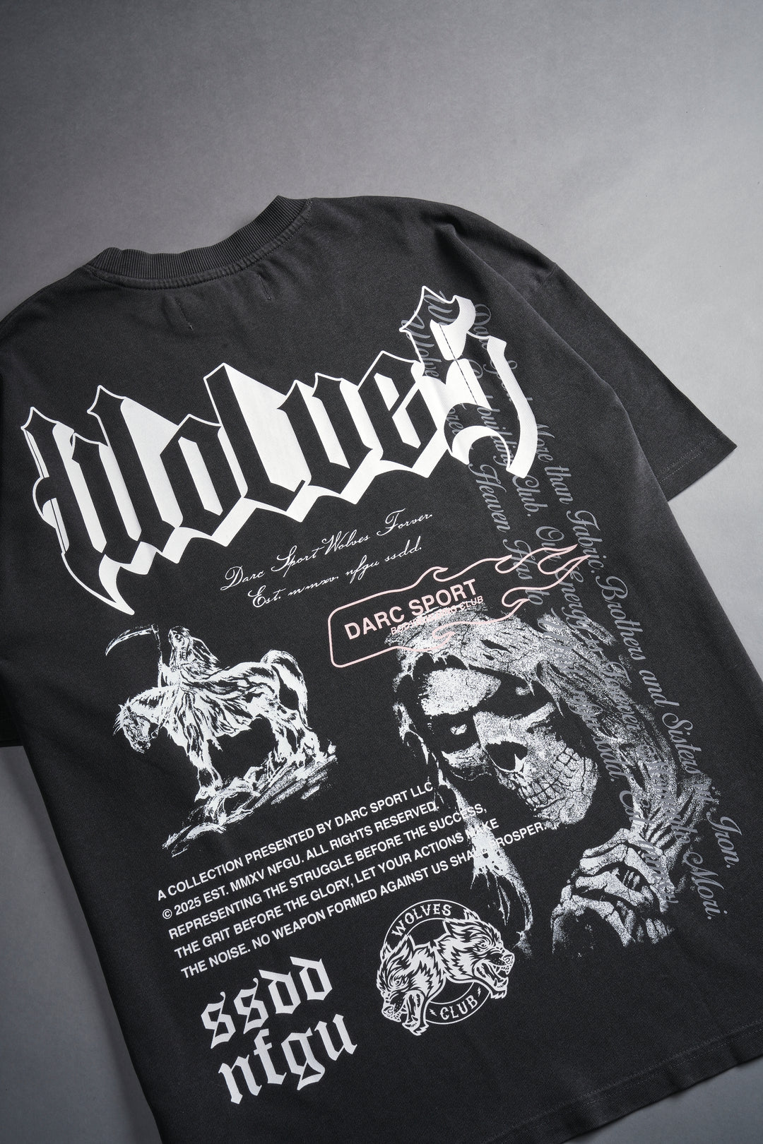 Muerte V2 "Premium" Oversized Tee in Wolf Gray