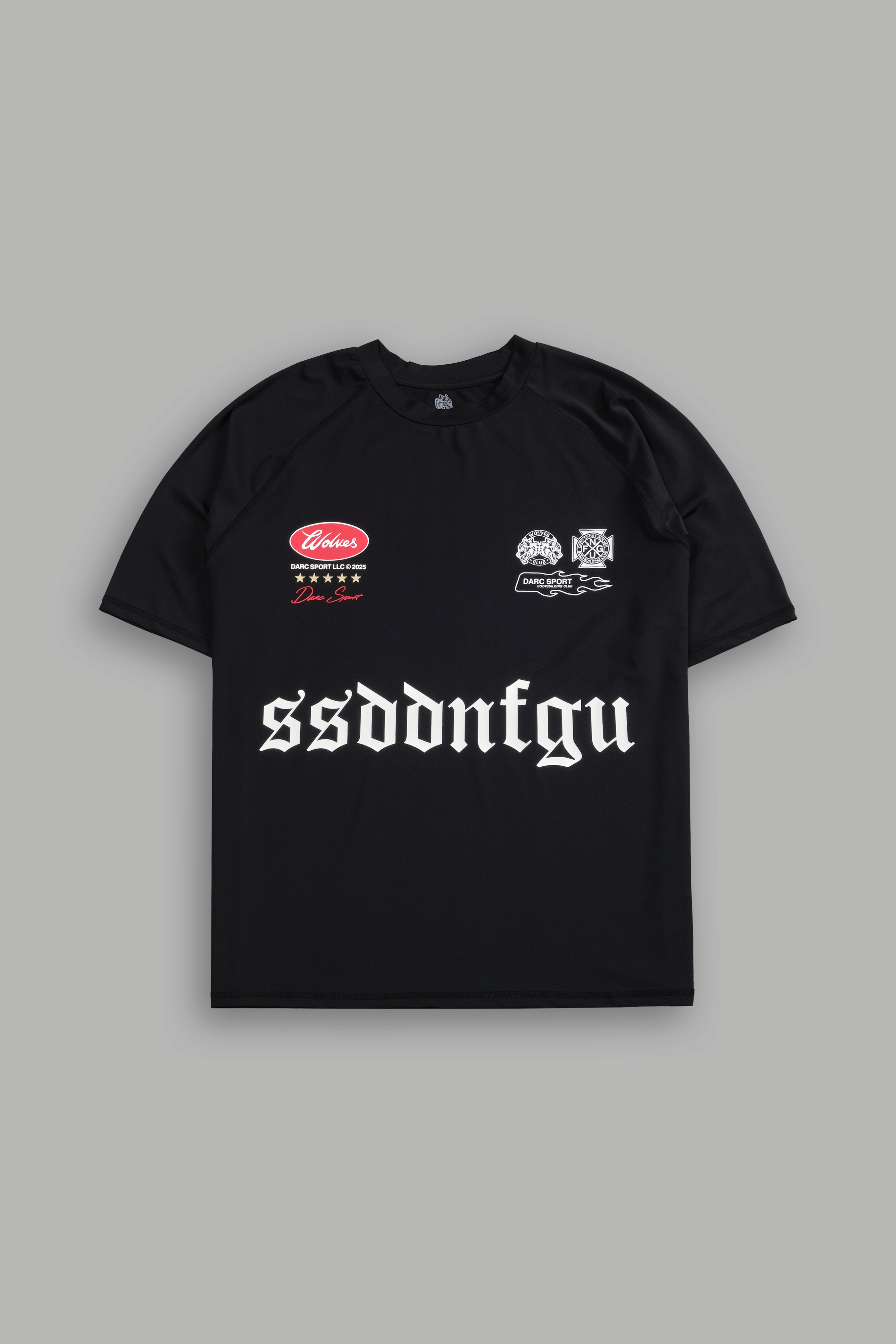 Us Forever "Dry Wolf" S/S Raglan Tee in Black