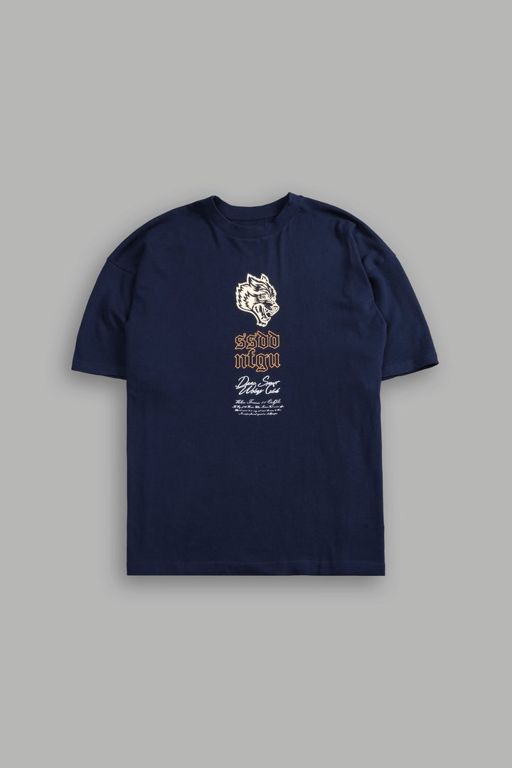 Reaper Blossom "Premium" Oversized Tee in Navy