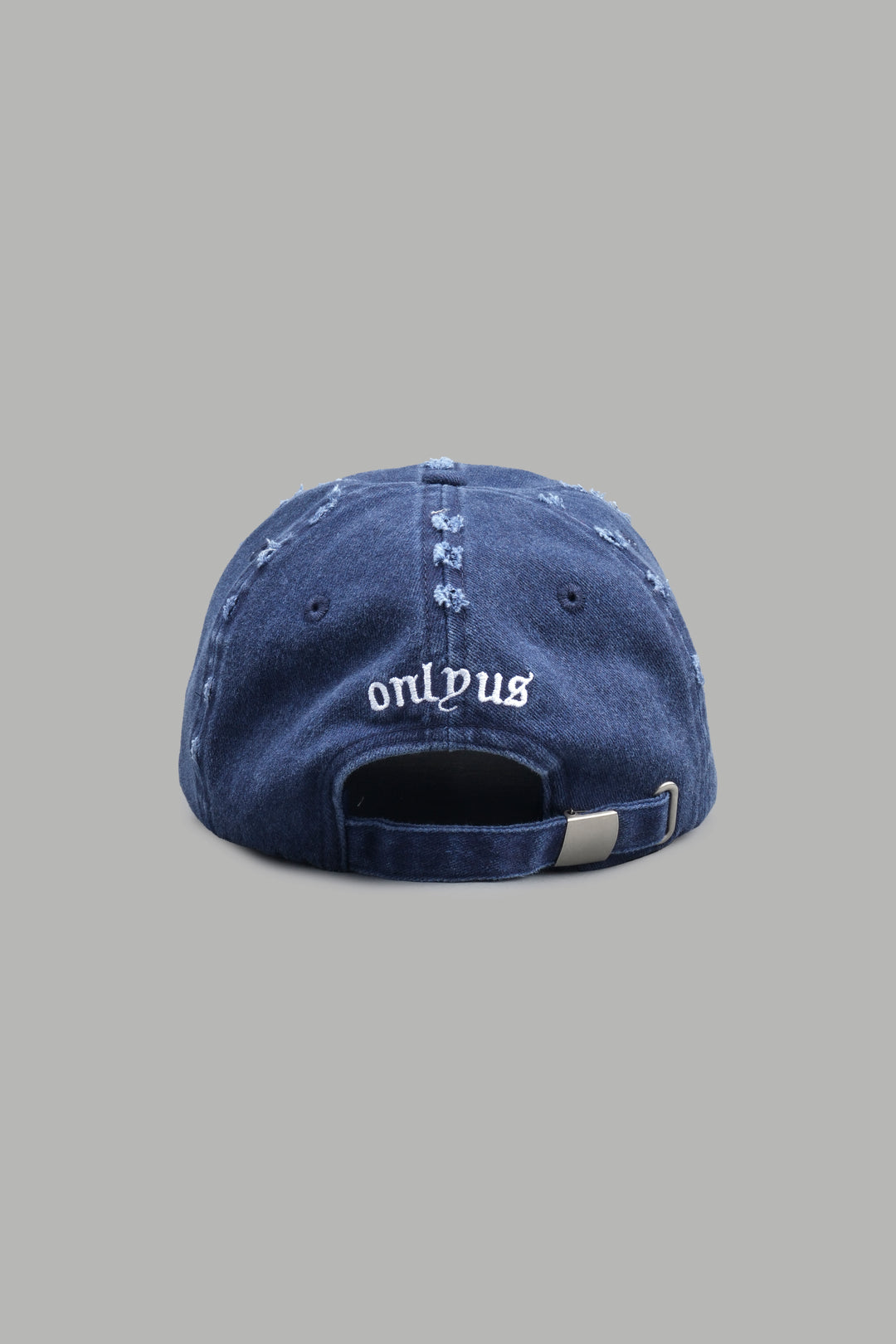 Wolf Head Distressed Dad Hat In Navy