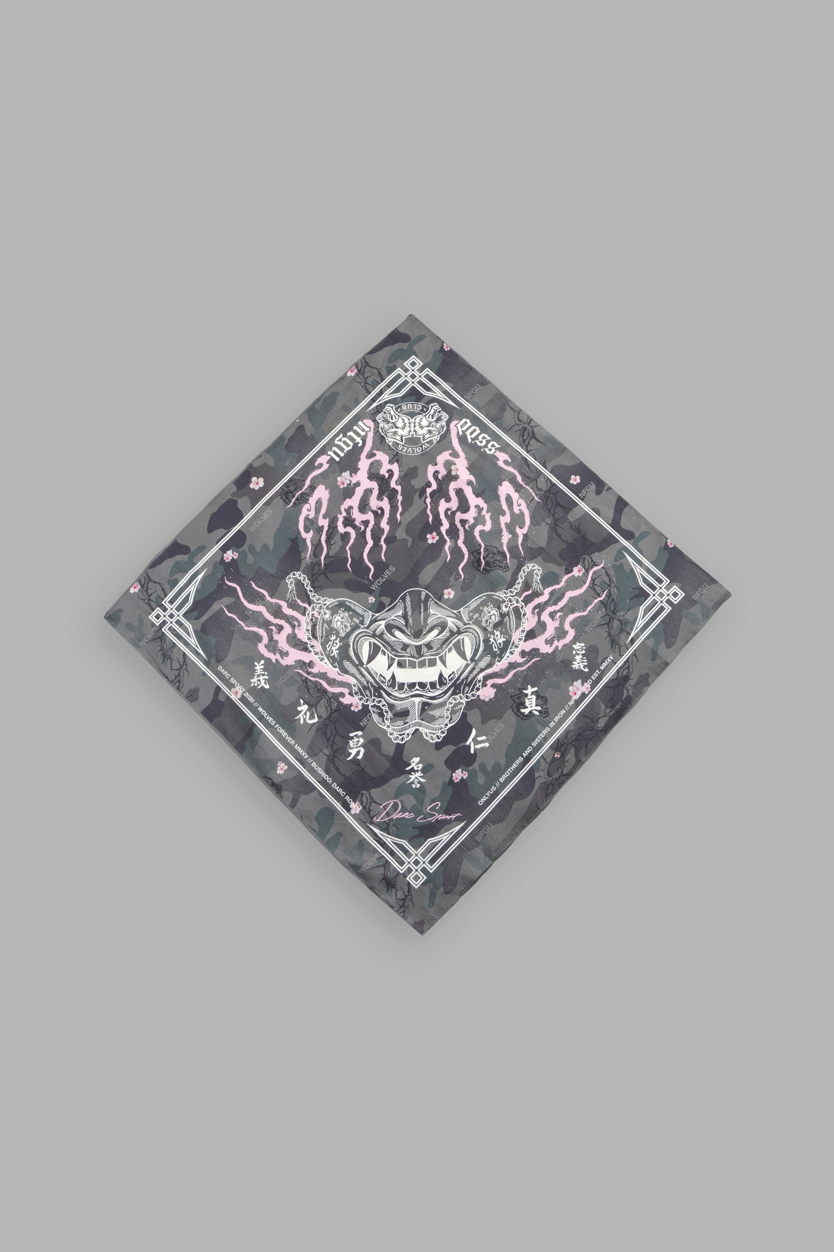 Oni Fire Bandana in Cherry Blossom Woodland Camo