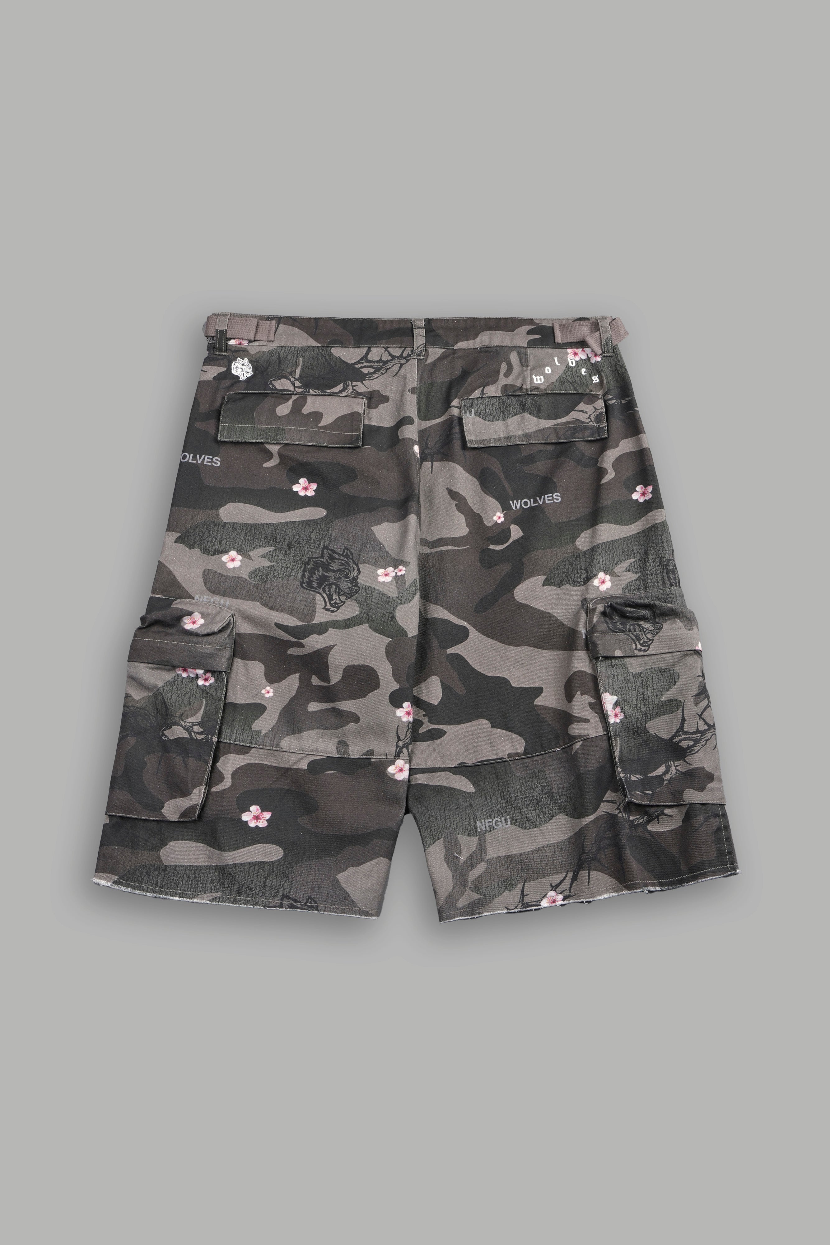 Wolf Pyramid Duke Cargo Shorts in Warrior In A Garden Green Camo