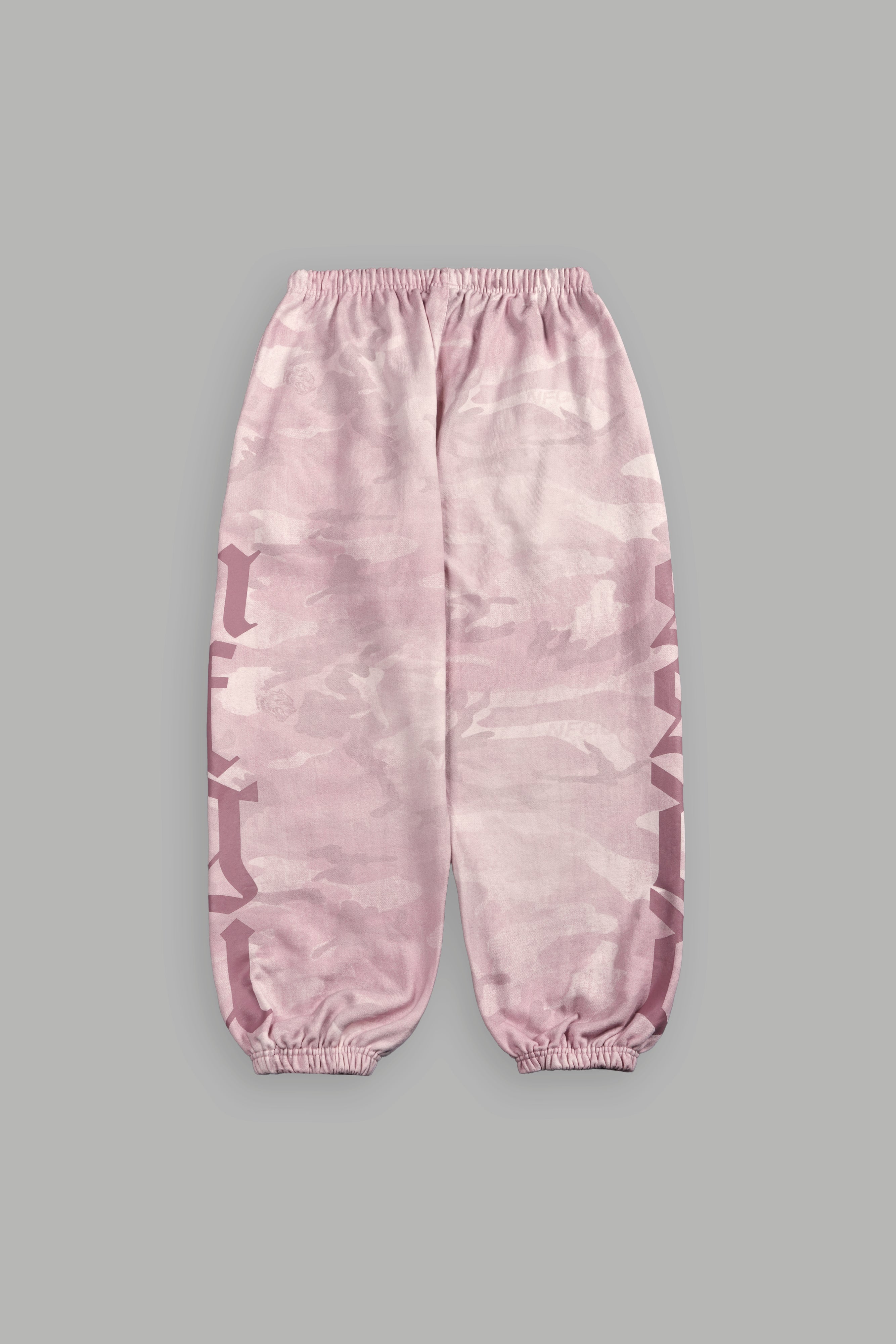 Our Mantra Unisex Lounger Sweat Pants in Blush Vintage Woodland Camo