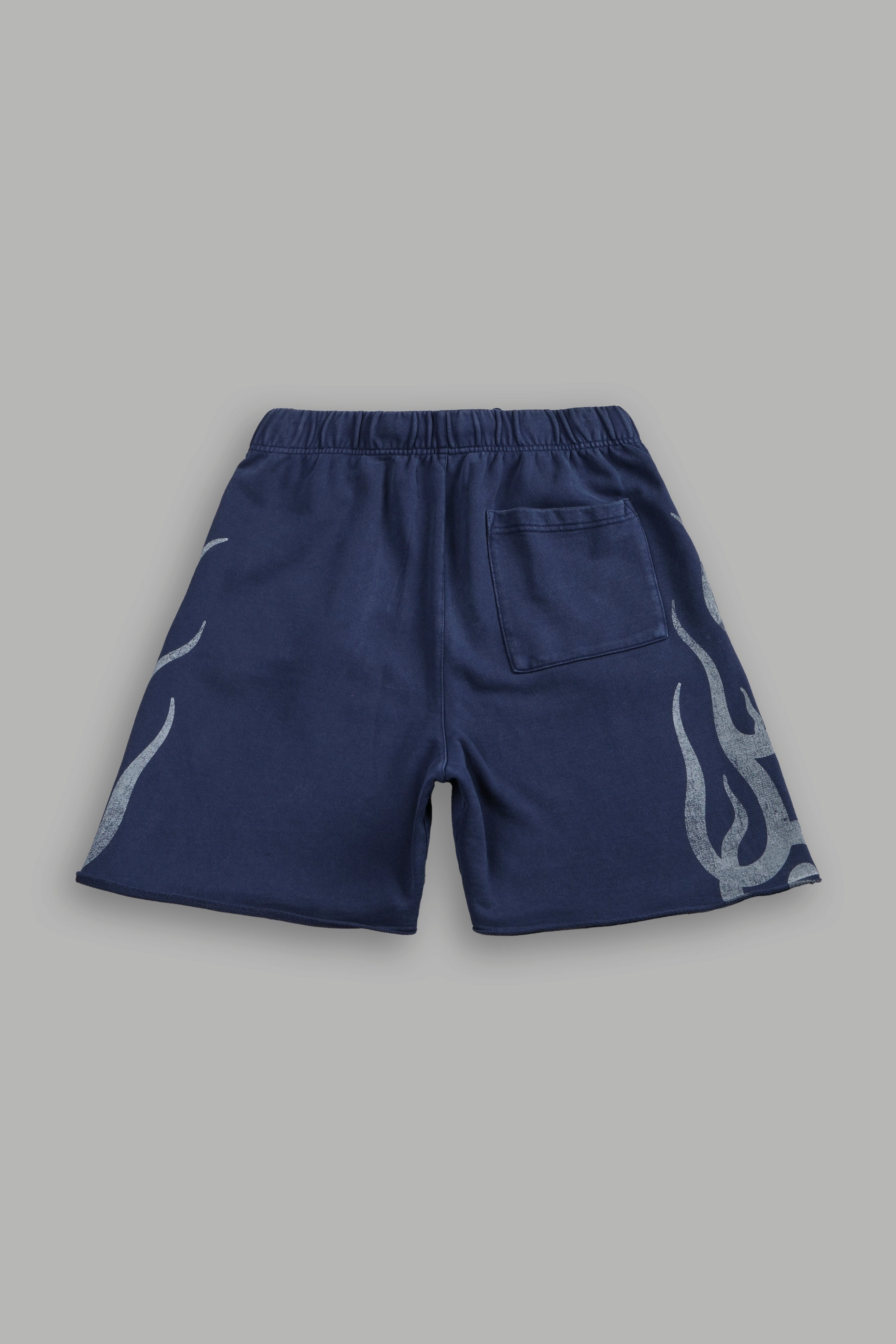 Fight Or Flight Grunge Oversized Raw Hem Post Lounge Sweat Shorts in Navy