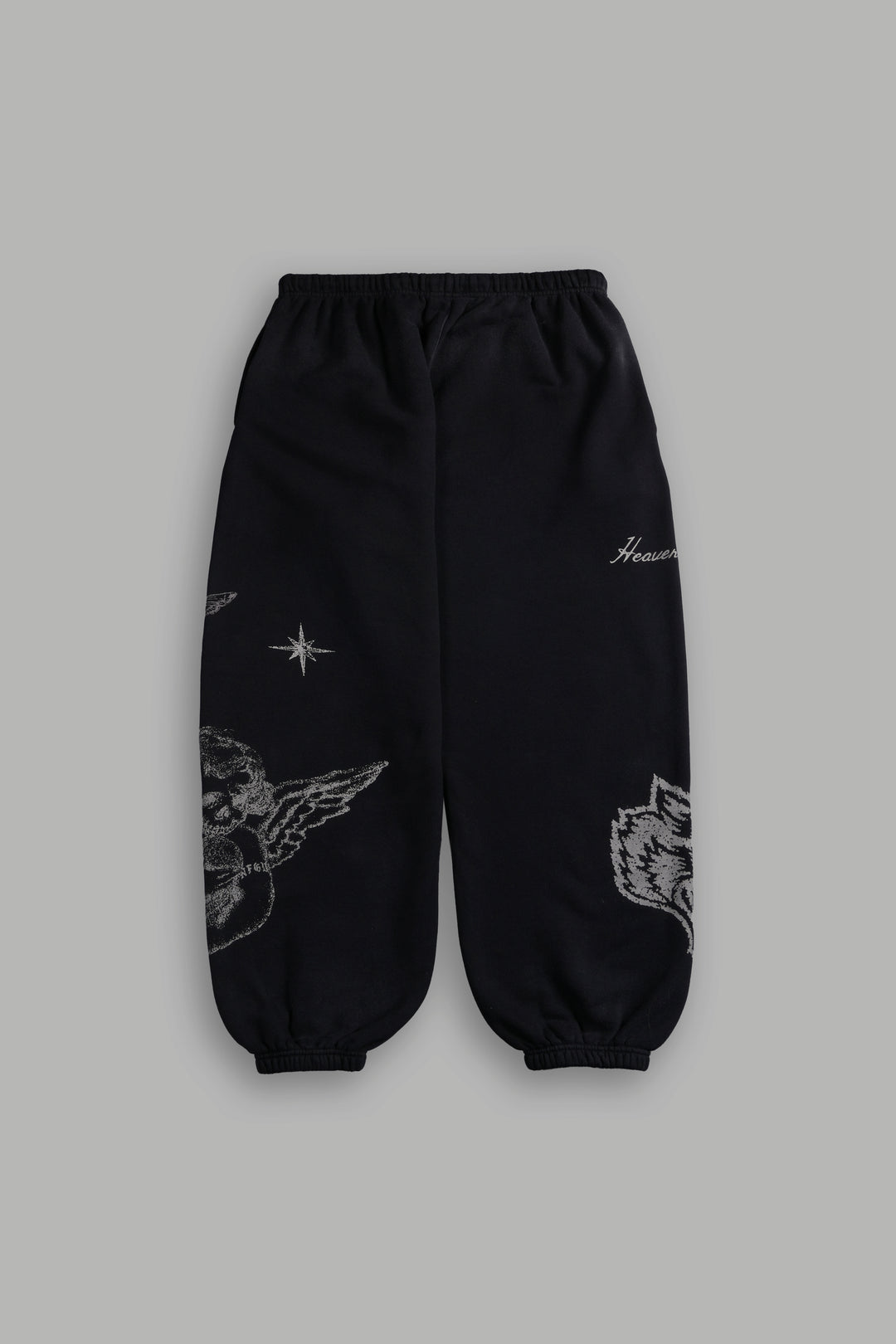 Sacred Flash Lightweight Lounger Sweat Pants in Black Drift Wash