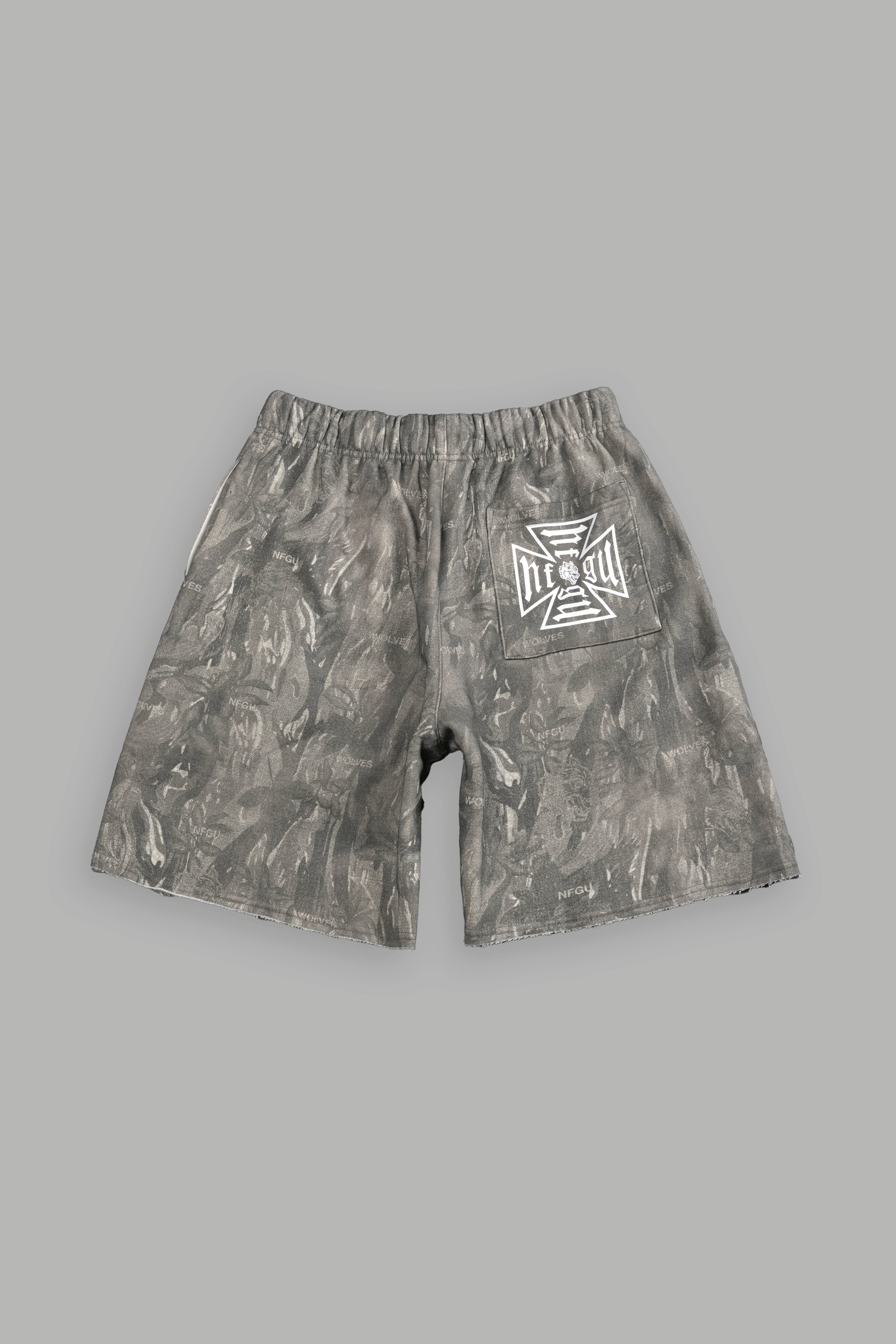 ショートパンツ Darc Sport OHANA FOREVER Track Shorts S Dual Core Raw Hem Oversized Post Lounge Sweat Shorts in Ohana