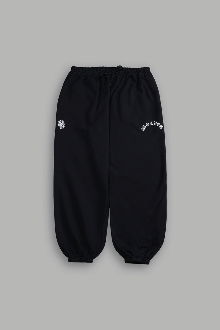 Wolf Chopper Lounger Sweat Pants in Black