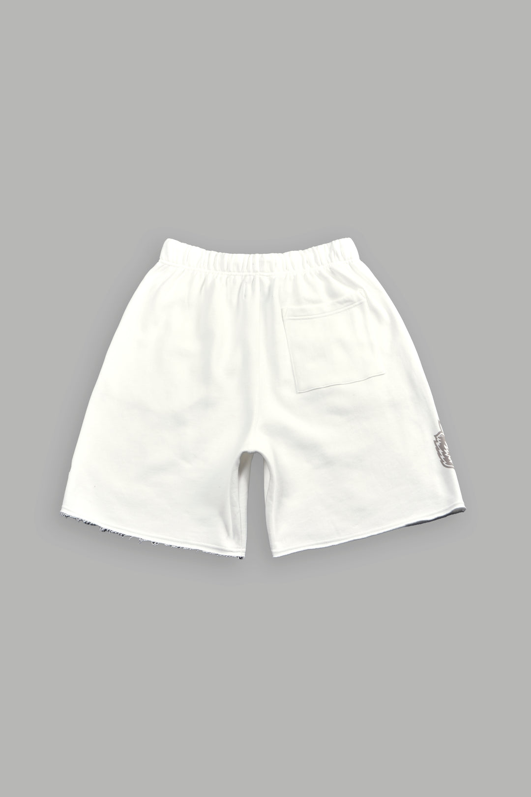 Loyalty Frvr Raw Hem Oversized Post Lounge Sweat Shorts in Cream