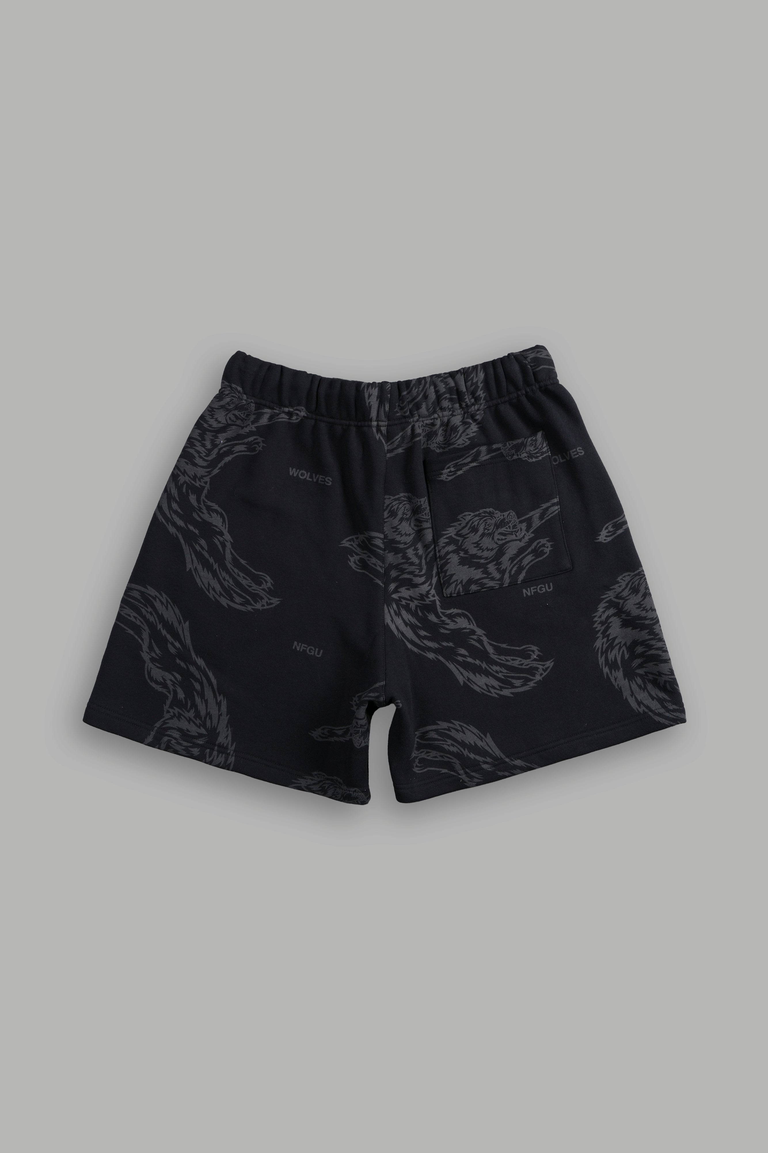 Leap Of Faith Oversized Post Lounge Sweat Shorts in Black