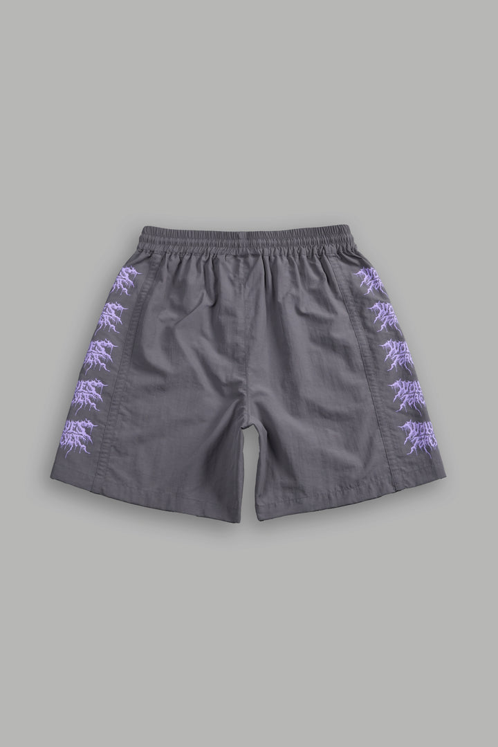 Drip Hesh Remind Track Shorts in Wolf Gray