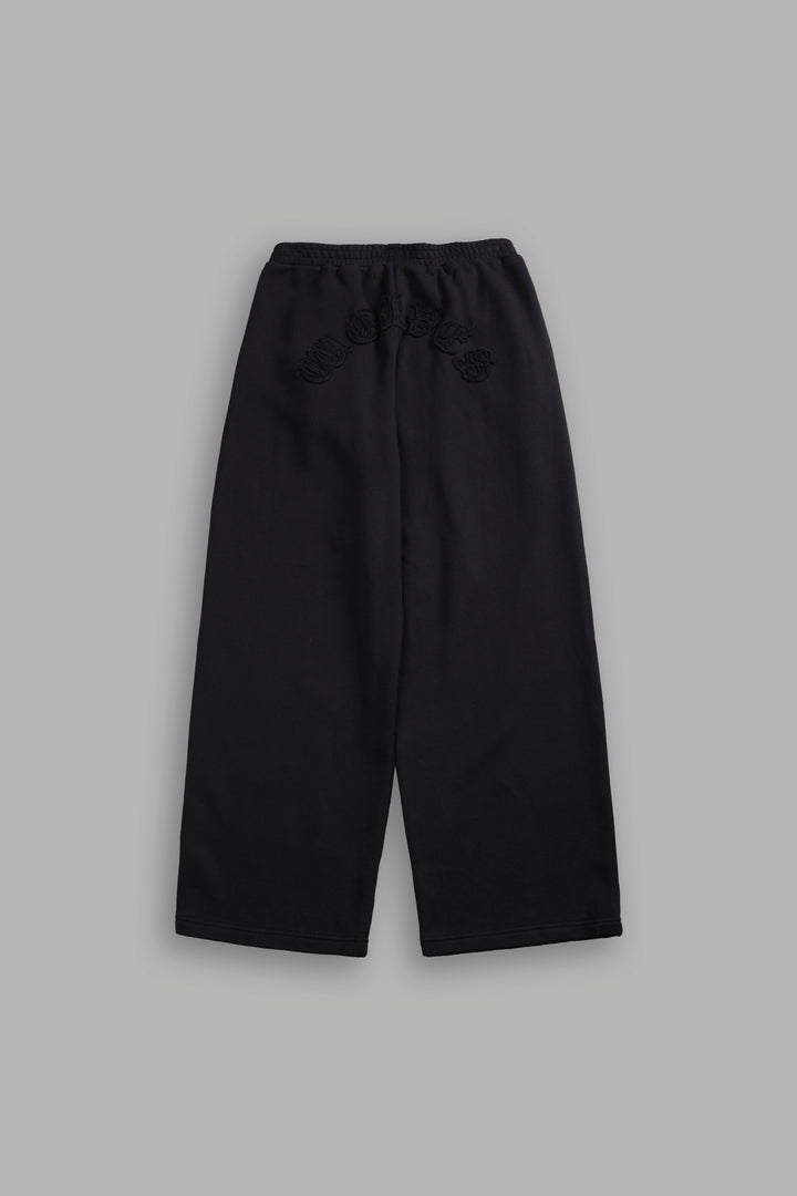 Chopper Appliqué "Yara" Pleated Sweat Pants V2 in Black