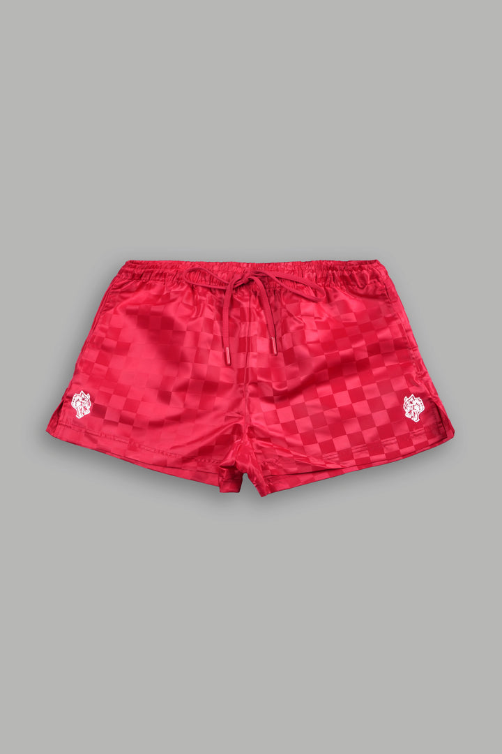 Dual Wolf Roxie Run Shorts in Cherry