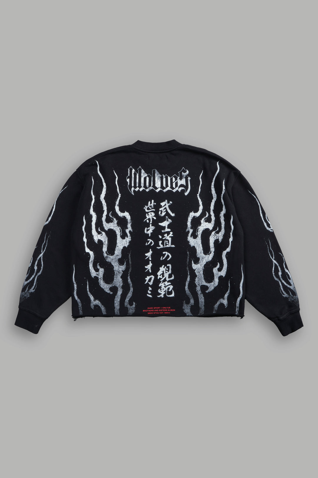 Darc Infernal Raw Hem "Box Cut" Crewneck in Black