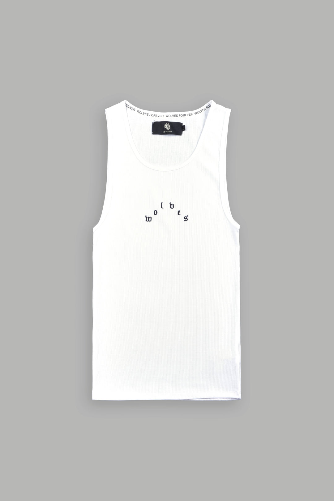 Wolves Pyramid Ribbed Tank V2 in White