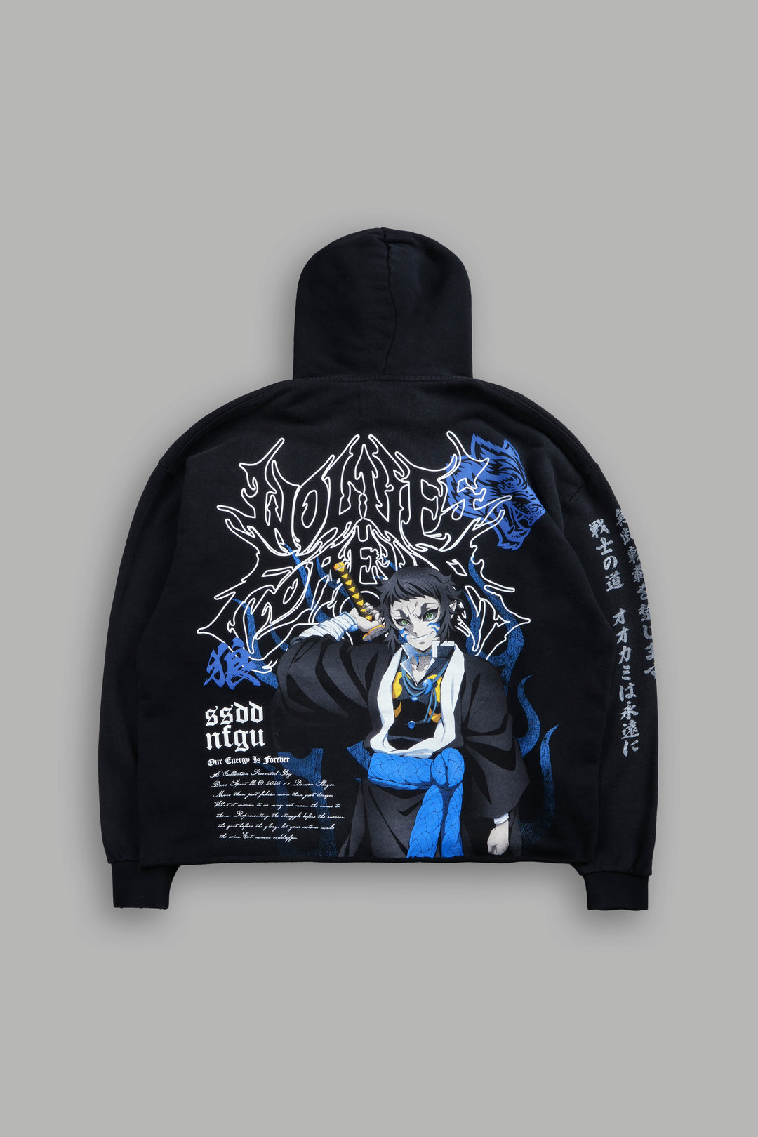 Relentless Distressed Grunge Mid Length Raw Hem Zip Hoodie in Black Sun Fade