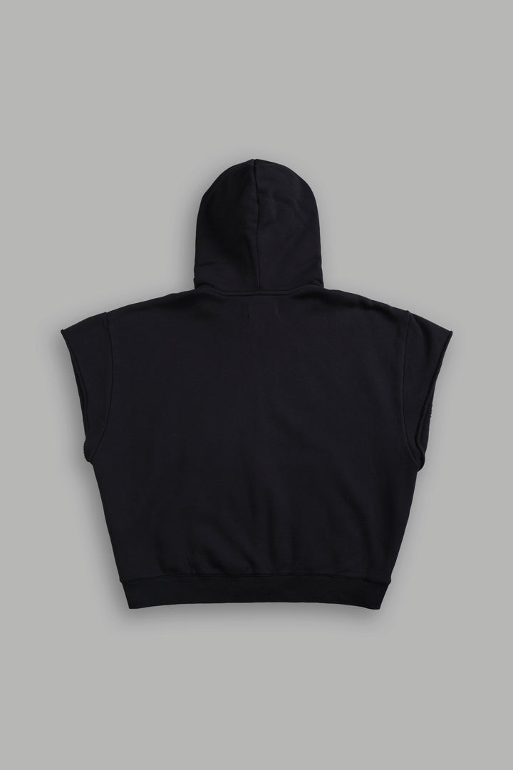 SSDDNFGU Moth Creed Cap Zip Hoodie in Black