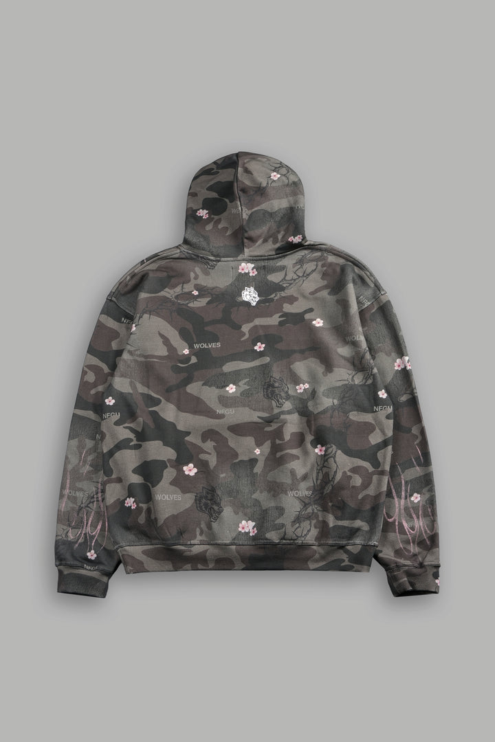 Darc Blossom Pierce Hoodie in Warrior In A Garden Green Camo