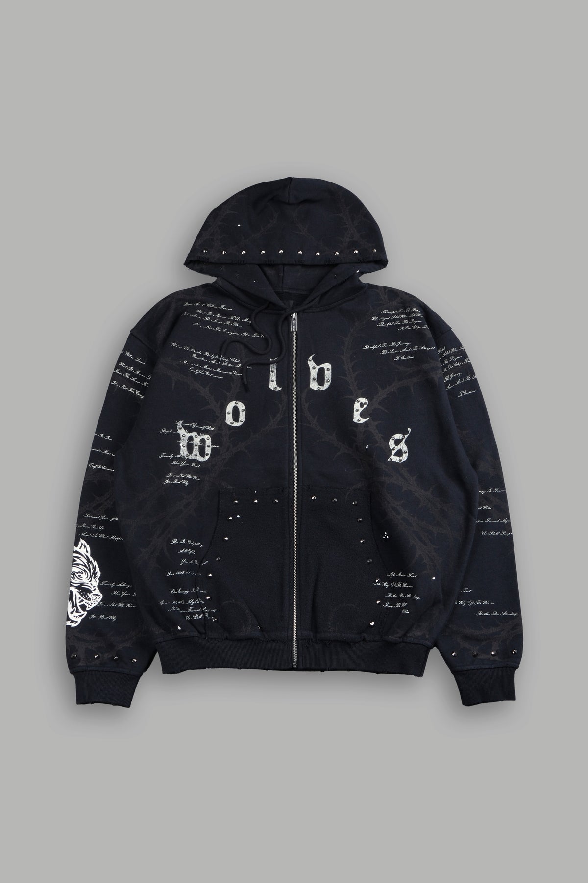 Thorns Frvr Grunge Moatis Zip Hoodie In Black