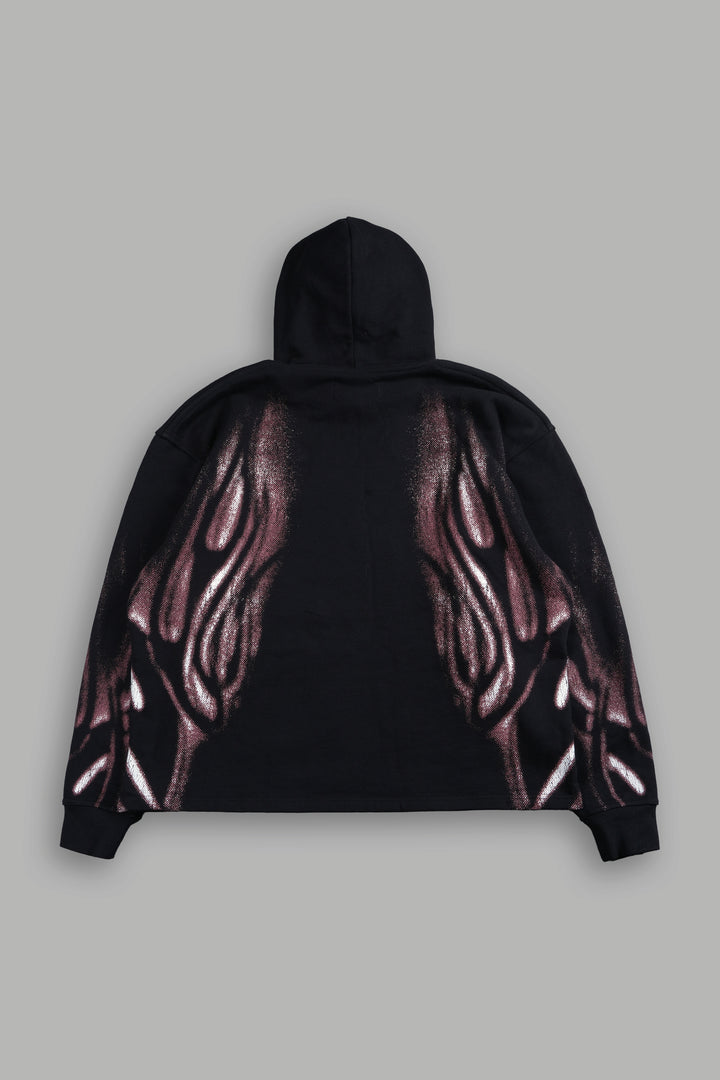 Dark Flame Moaty Hoodie in Black