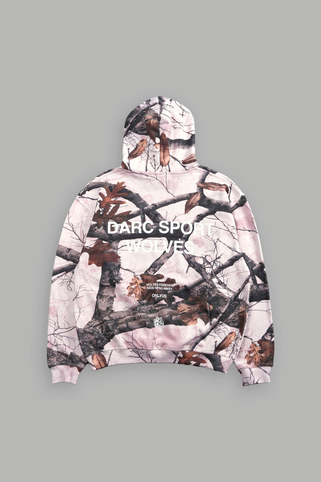 Darc Sport Wolves "Pierce" Hoodie in Brown/Light Mauve Woodland Camo