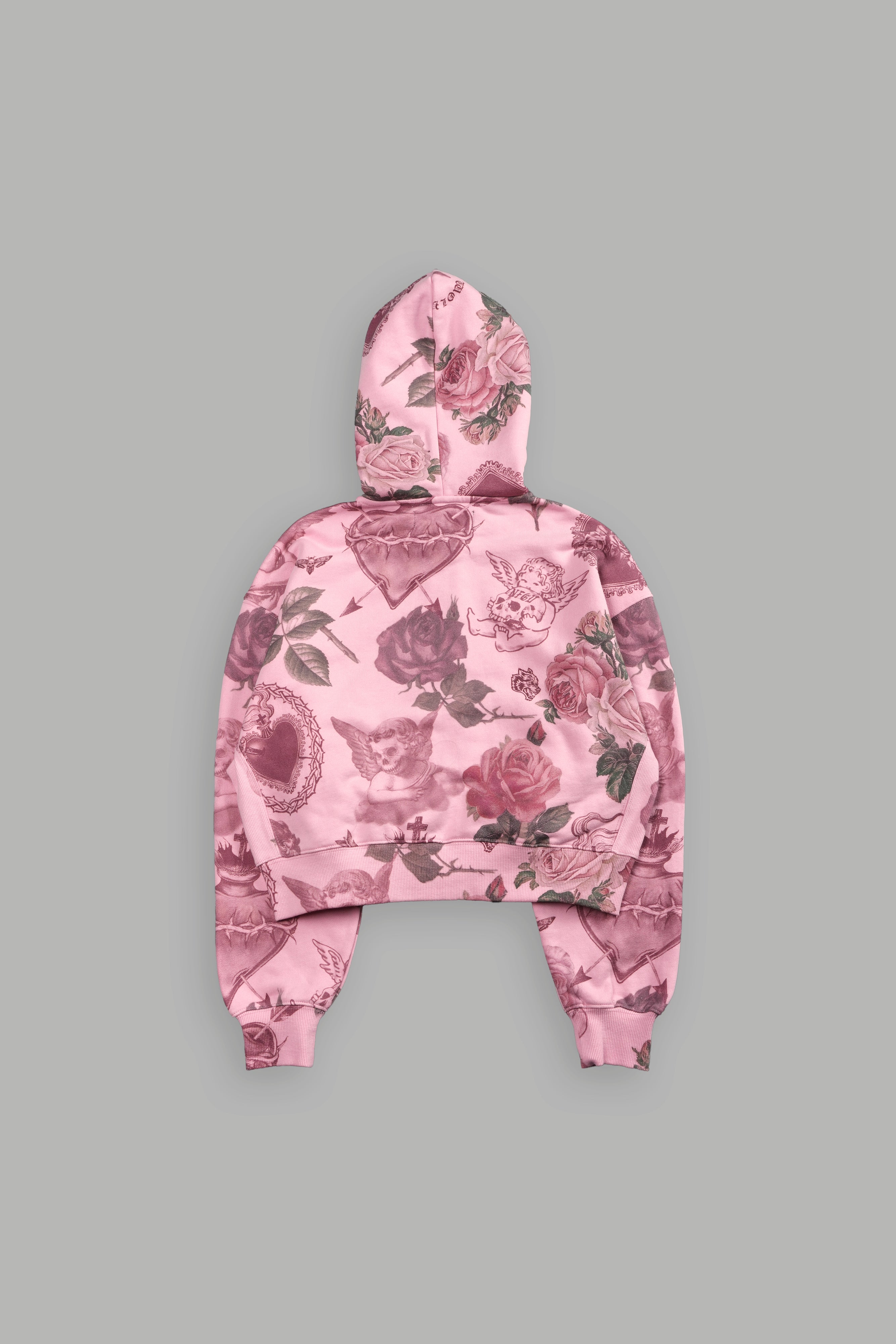 Wolf Chopper "Sage" Cropped Zip Hoodie in De la Rosa