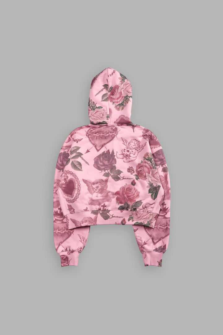 Wolf Chopper "Sage" Cropped Zip Hoodie in De la Rosa