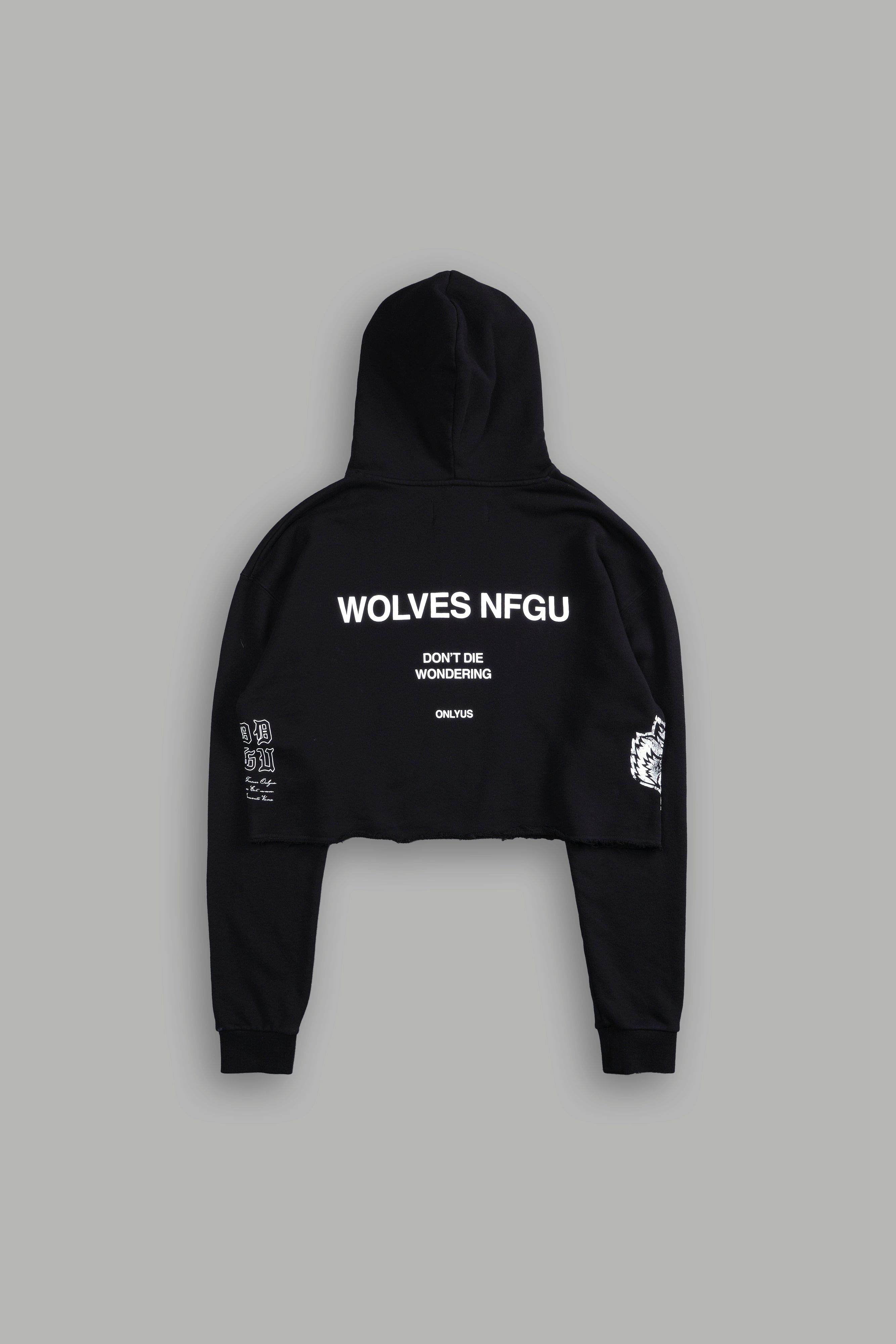 It's Time "Wyoming" (Cropped) Hoodie in Black