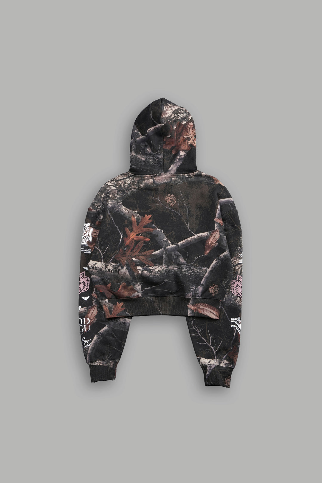 Create Your Own Life "Owen" (Cropped) Hoodie in Darc Brown Woodland Camo