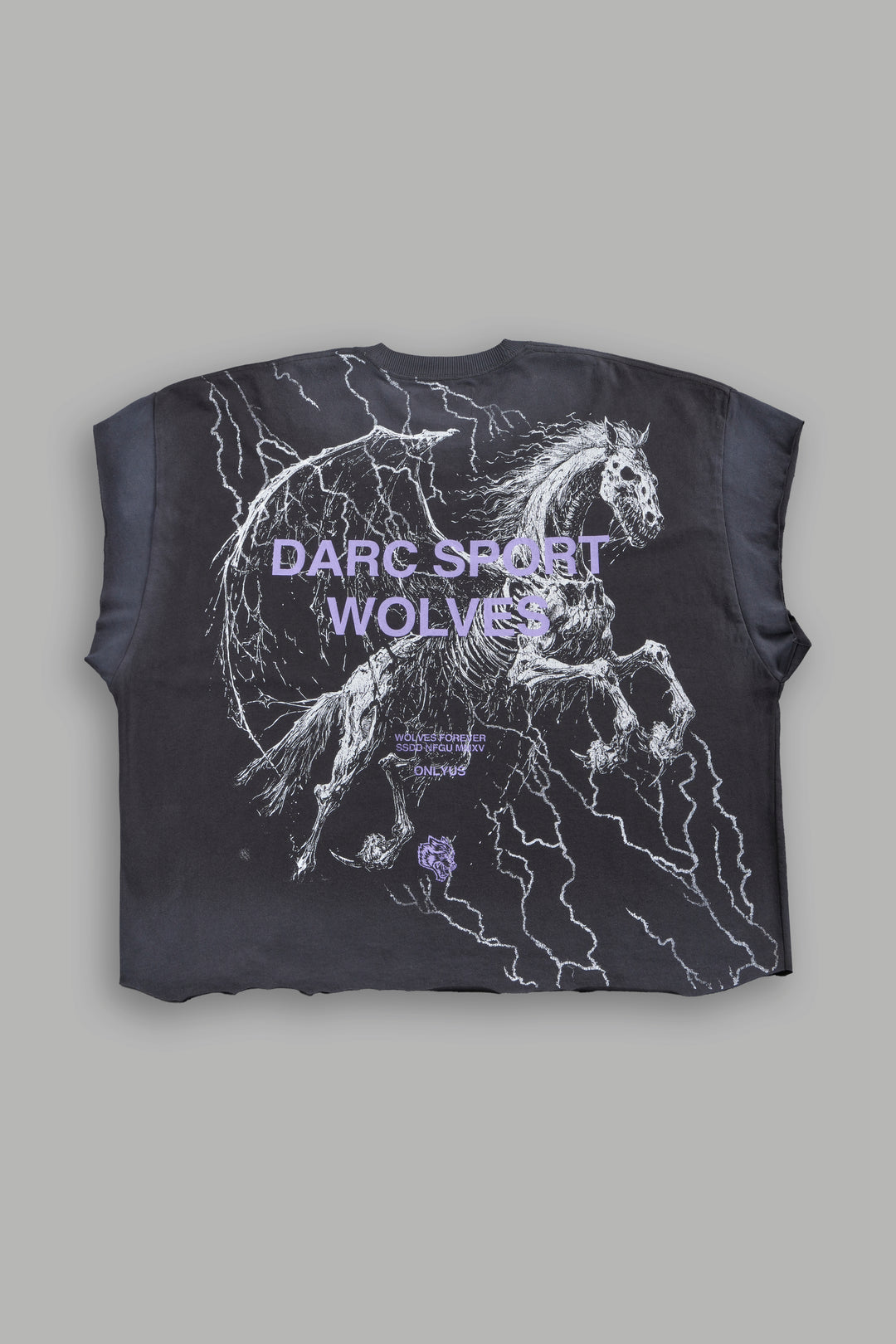 Pegasus Storm Grunge Cut-Off Tee in Wolf Gray Drift Wash