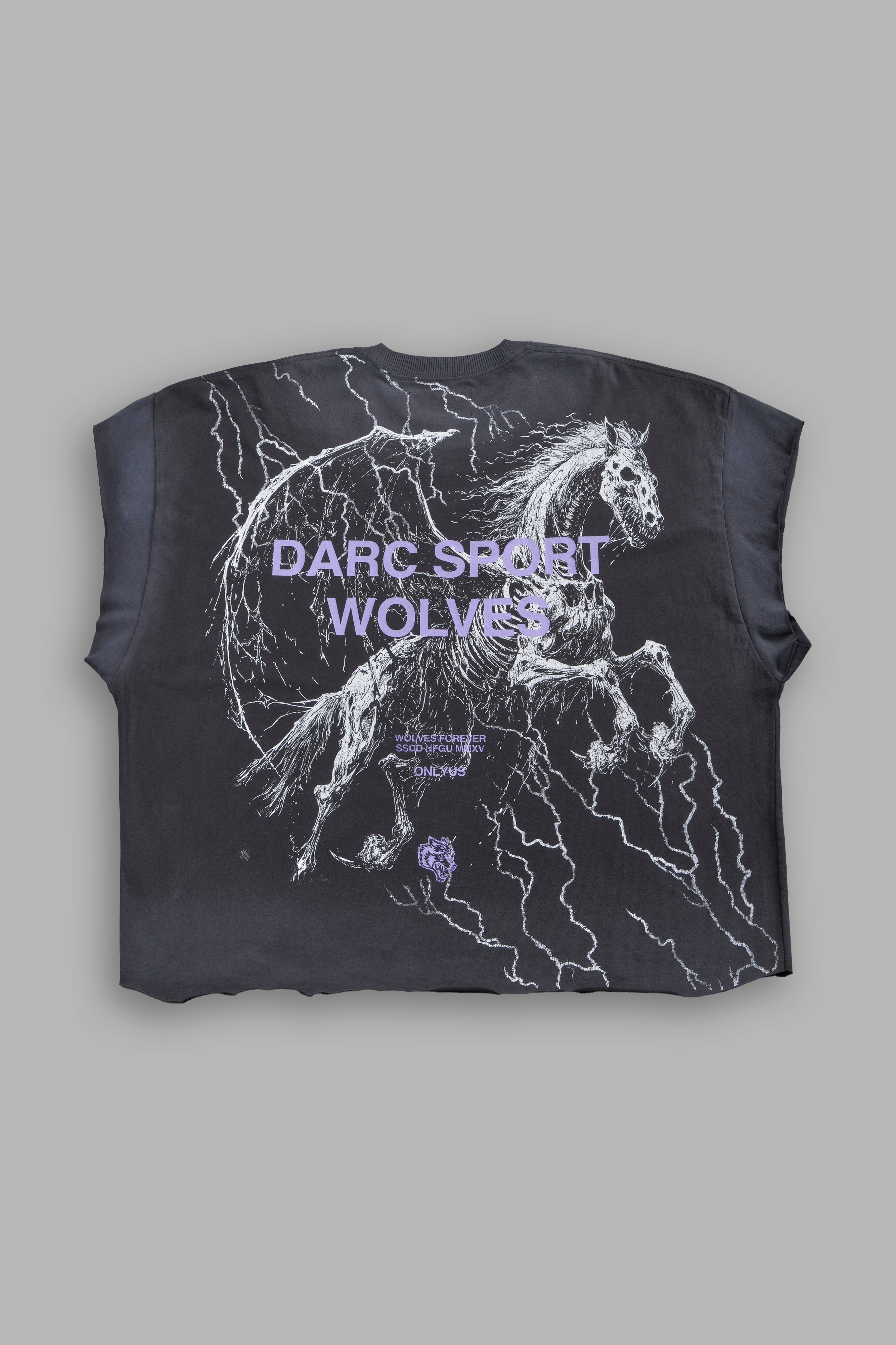 Pegasus Storm Grunge Cut-Off Tee in Wolf Gray Drift Wash