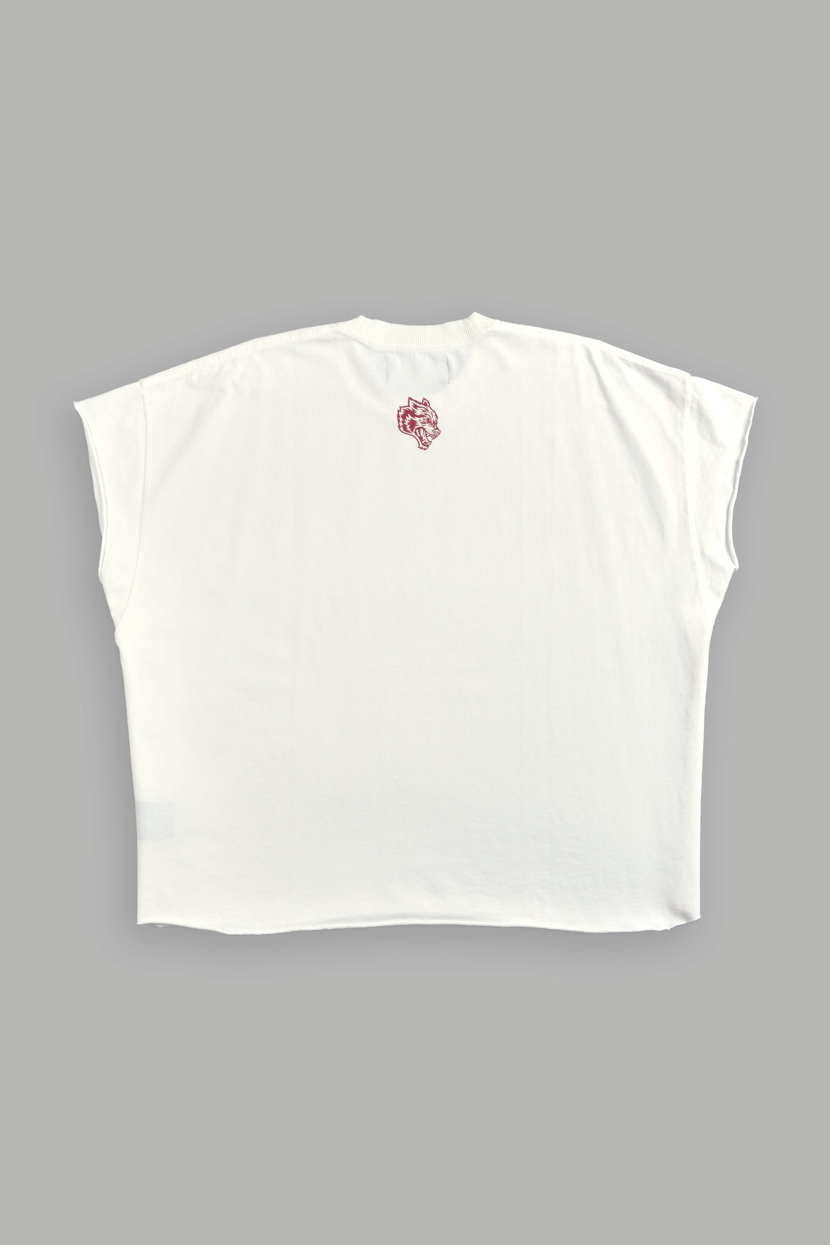 Watch Over Me Grunge Cut-Off Tee in Cream