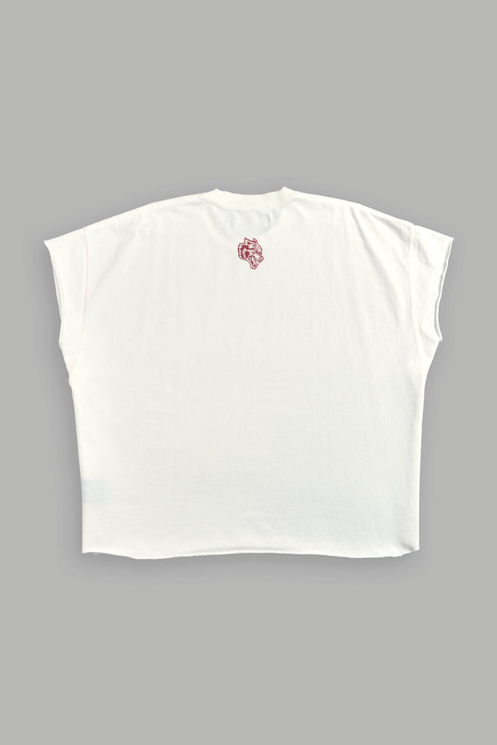 Watch Over Me Grunge Cut-Off Tee in Cream