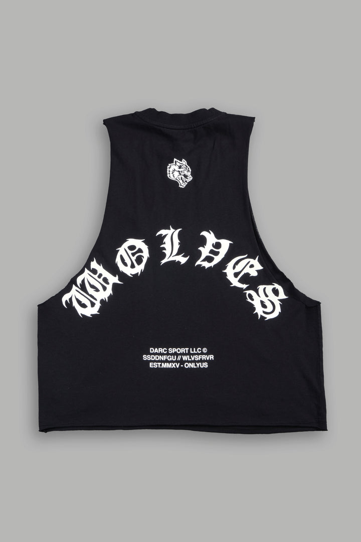 Jason Forever Grunge Raw Hem Box Cut Tommy Muscle Tee In Black