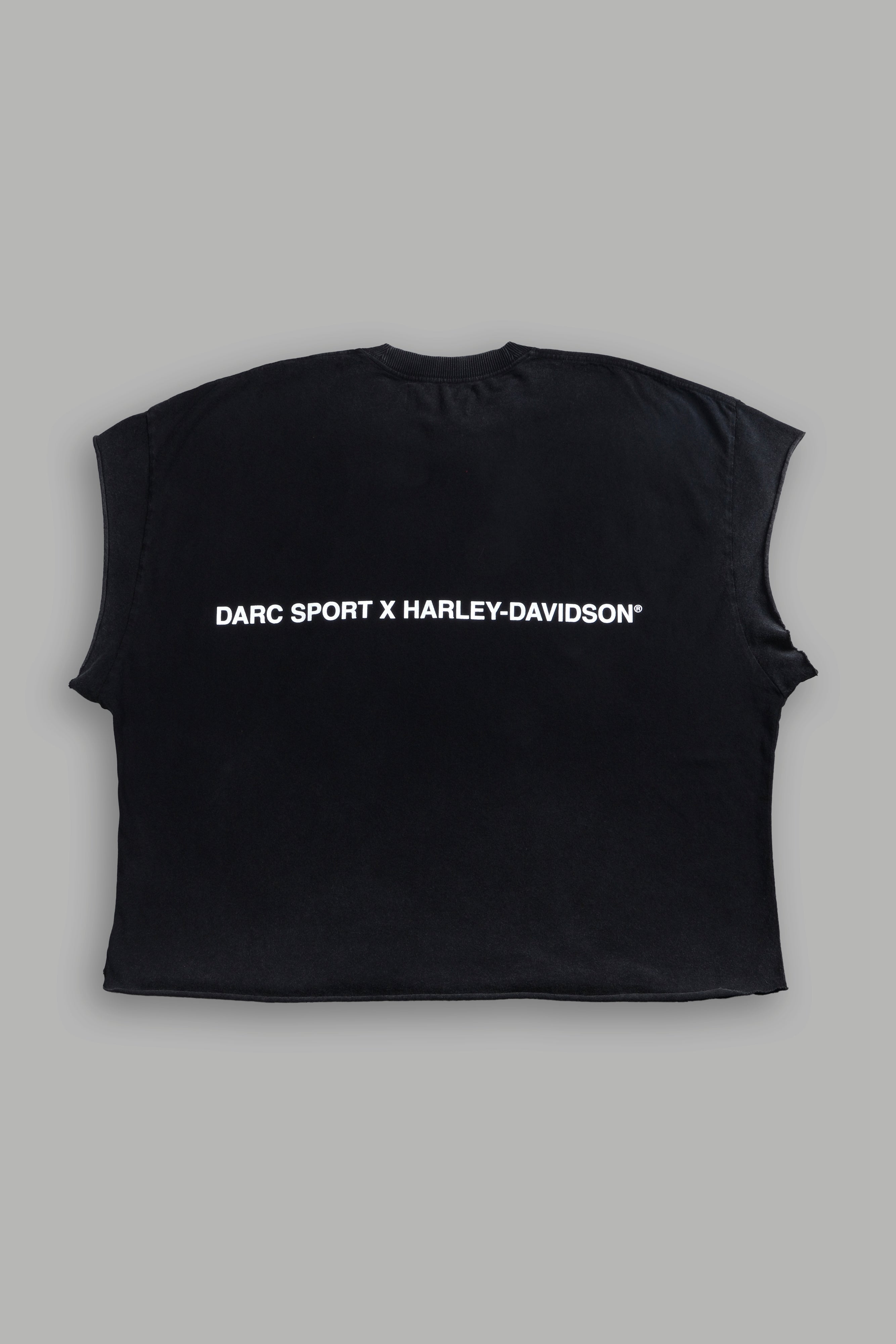 Born From Fire Grunge Cut-Off Tee in Black