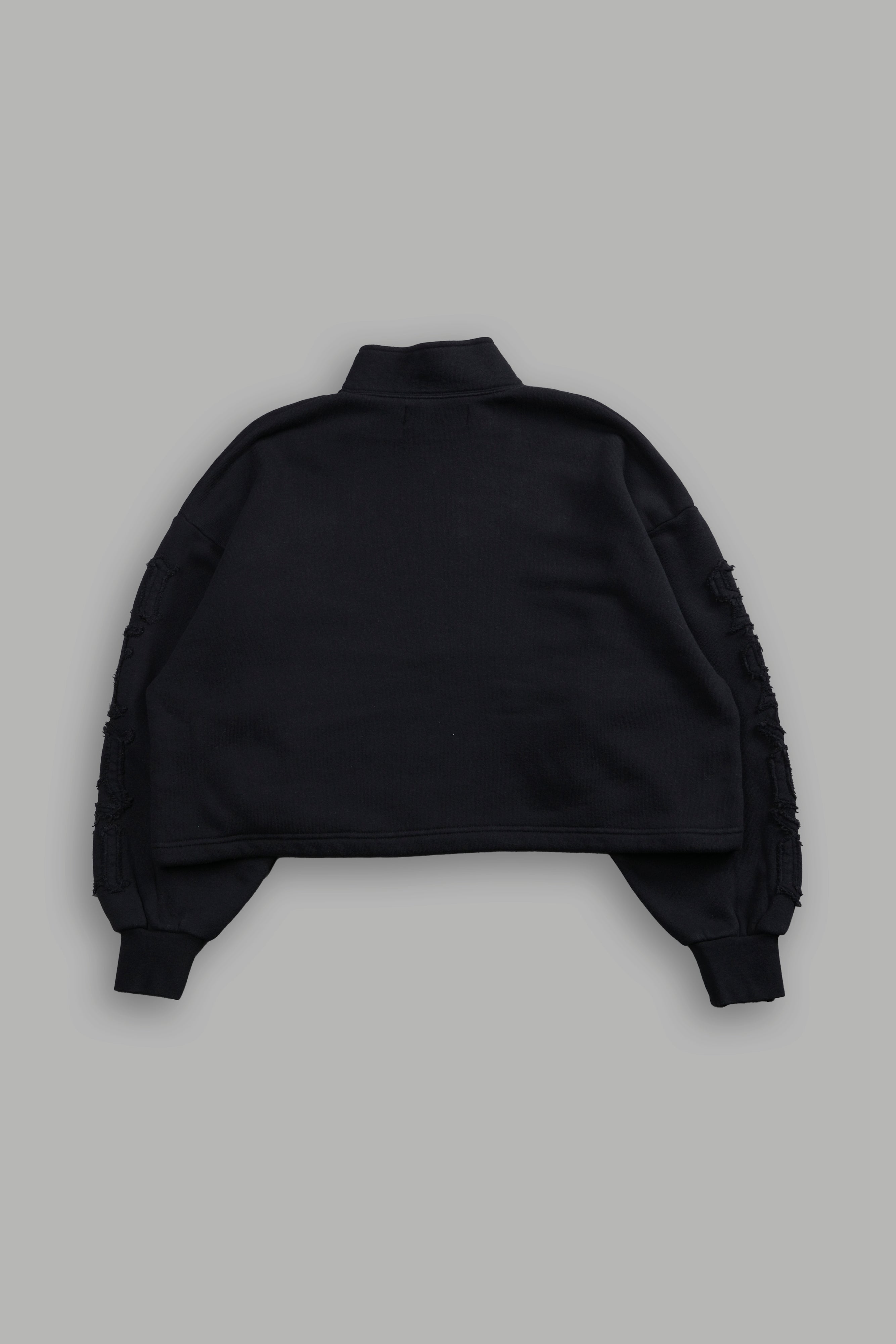 Our Mantra Appliqué Oversized "Everson" Mockneck in Black