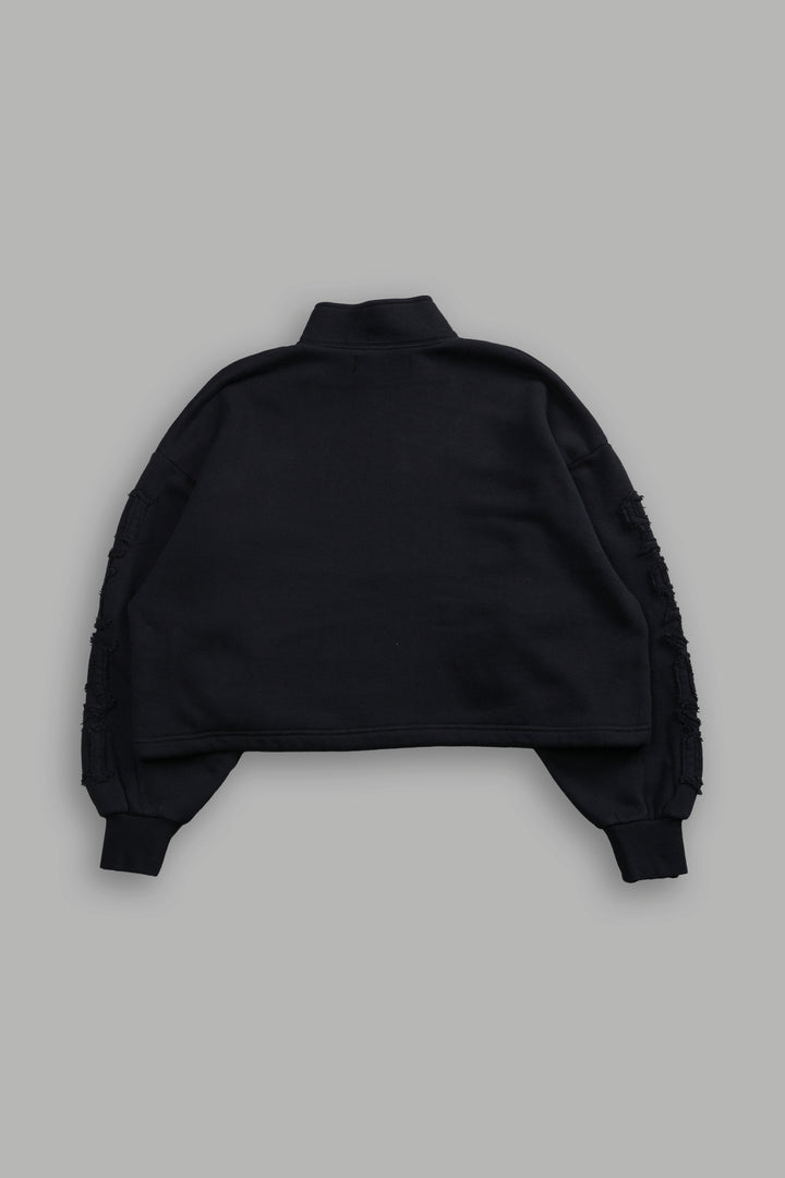 Our Mantra Appliqué Oversized "Everson" Mockneck in Black