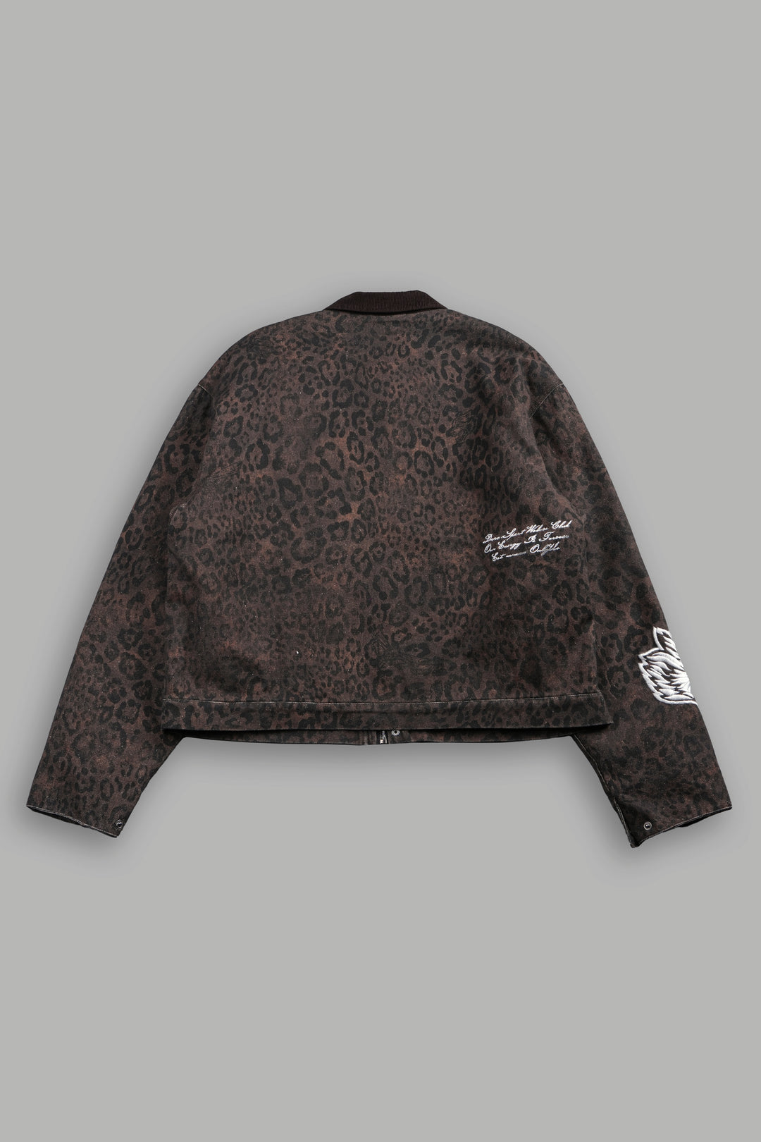 Wolves Script Patch Earl Jacket in Darc Brown Leopard