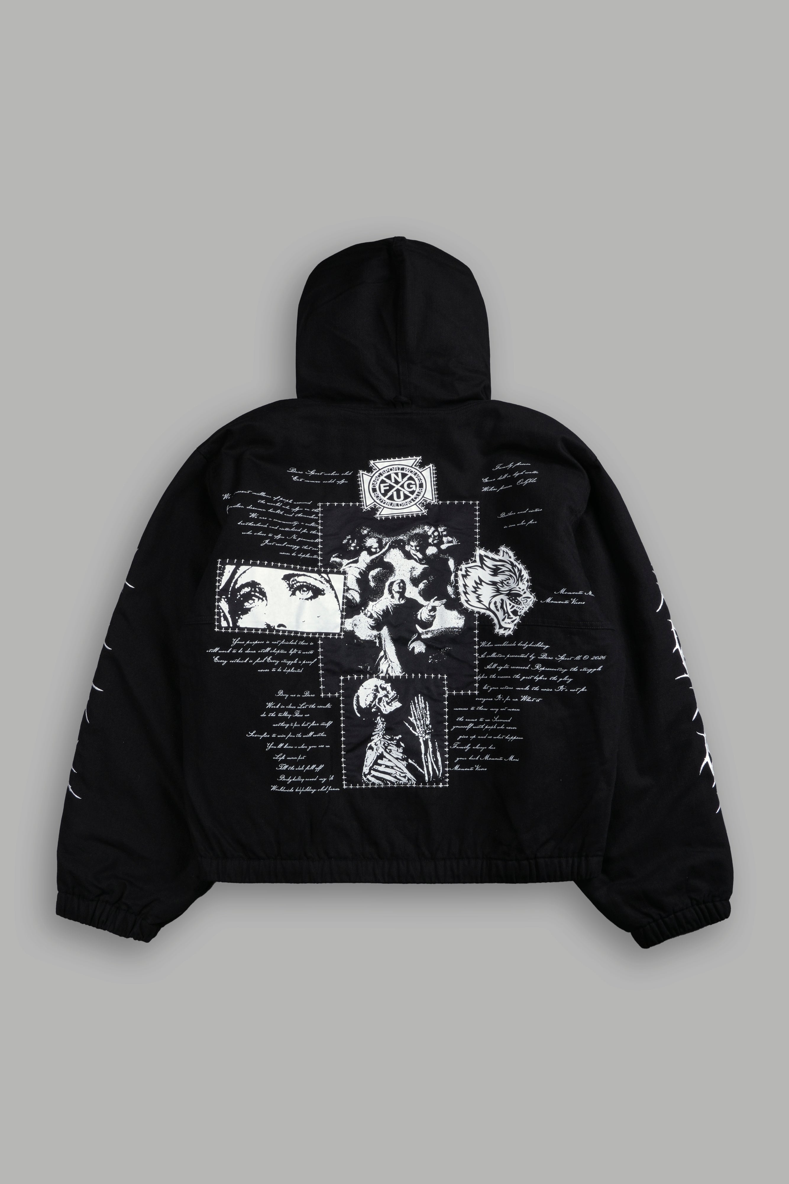 Wolves Pray Calaway Jacket in Distressed Black